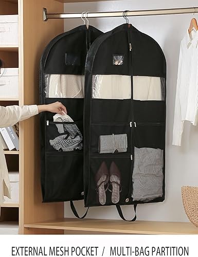 Miniatura 2 de Fundas protectoras para ropa, bolsas protectoras de viaje, plegable, para colgar ropa, bolsa de ropa, bolsa de lona con cremallera, lavable para