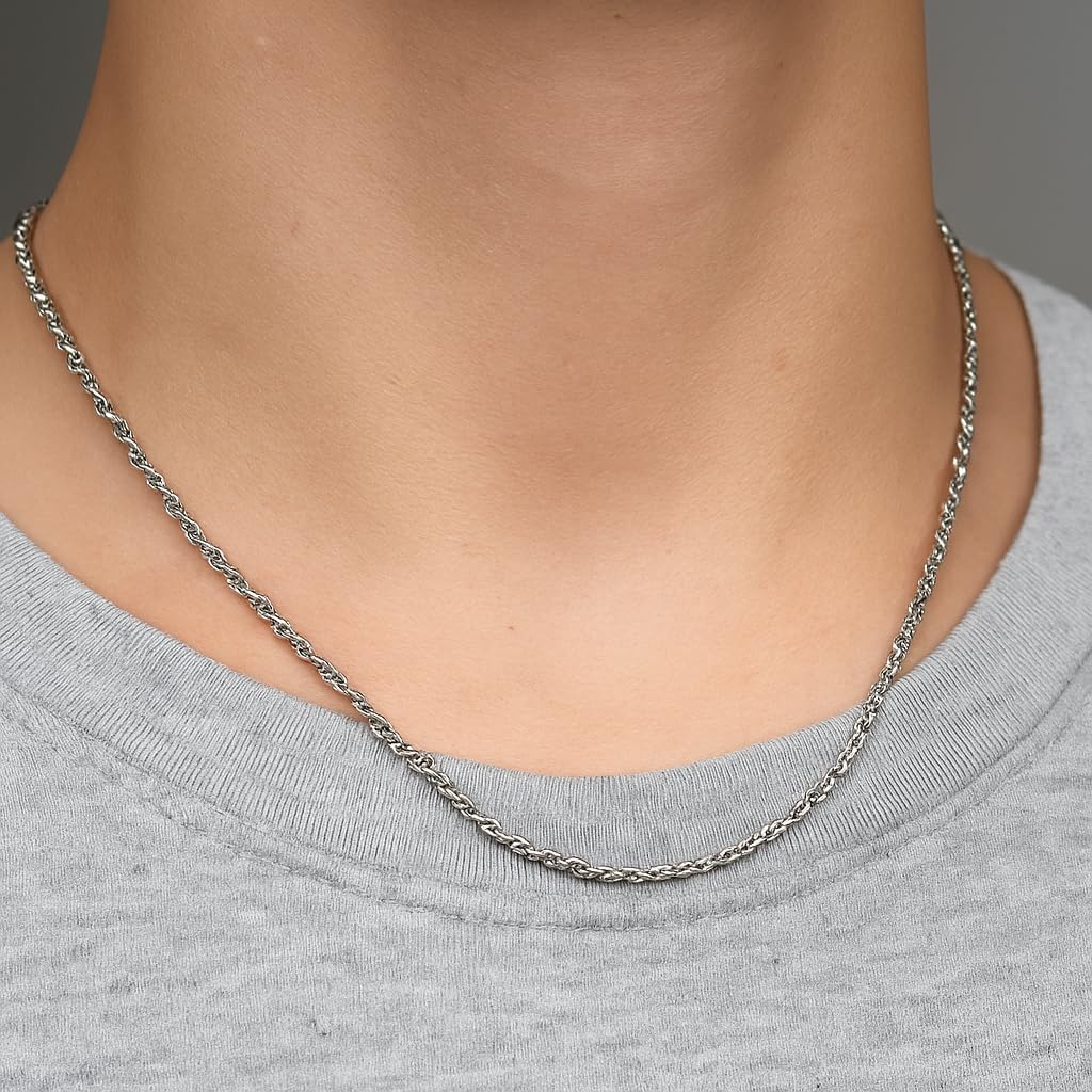 2-3 mm / 16-24 inch Rope Chain for Men Women, Twist Stainless Steel Necklace, Jewelry Gift - Image 5