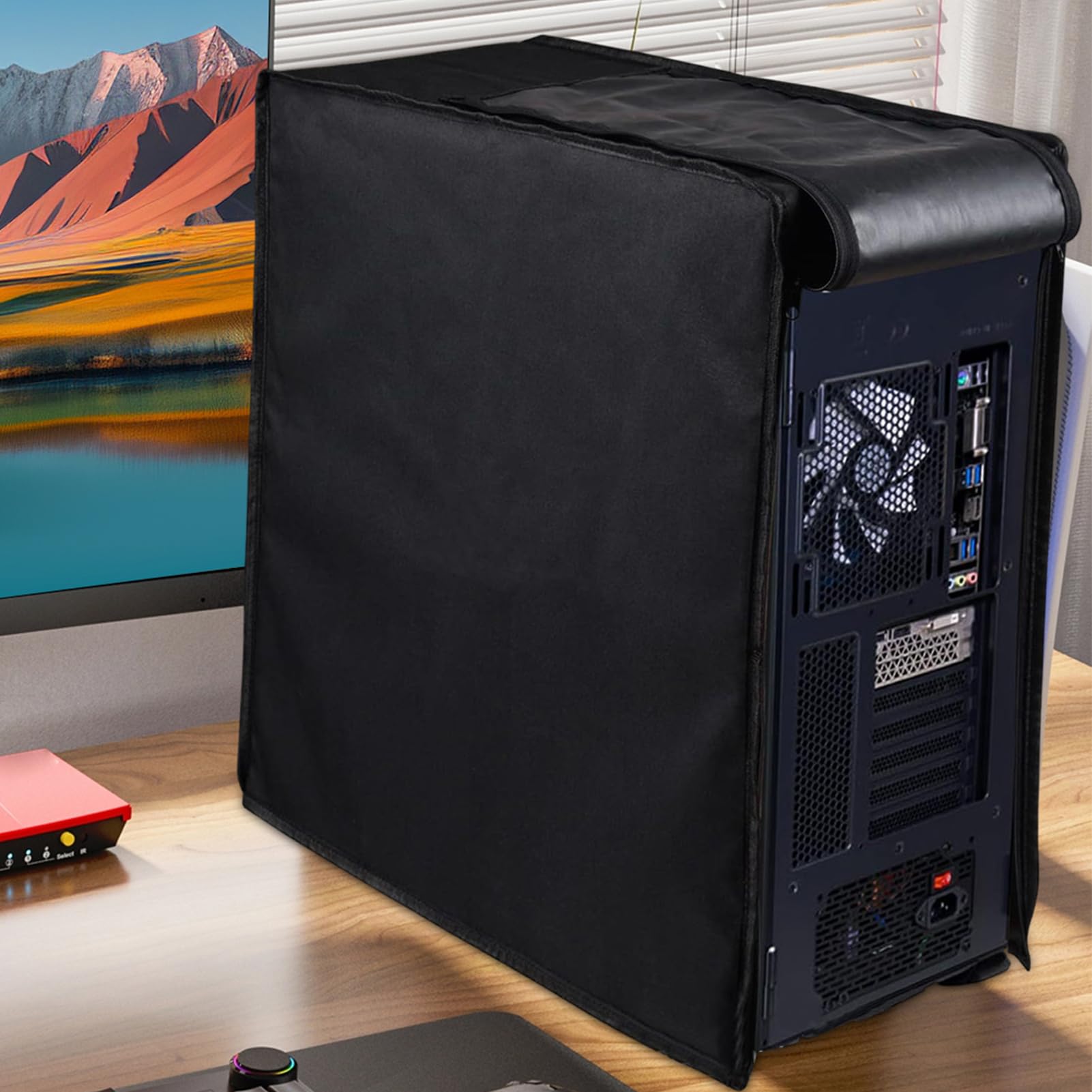 Staubschutz für Desktop-PC-Tower-Gehäuse, vollständiges Gehäuse, kratzfester Schutz, multifunktionaler Schutz für Büro, Zuhause und Gaming