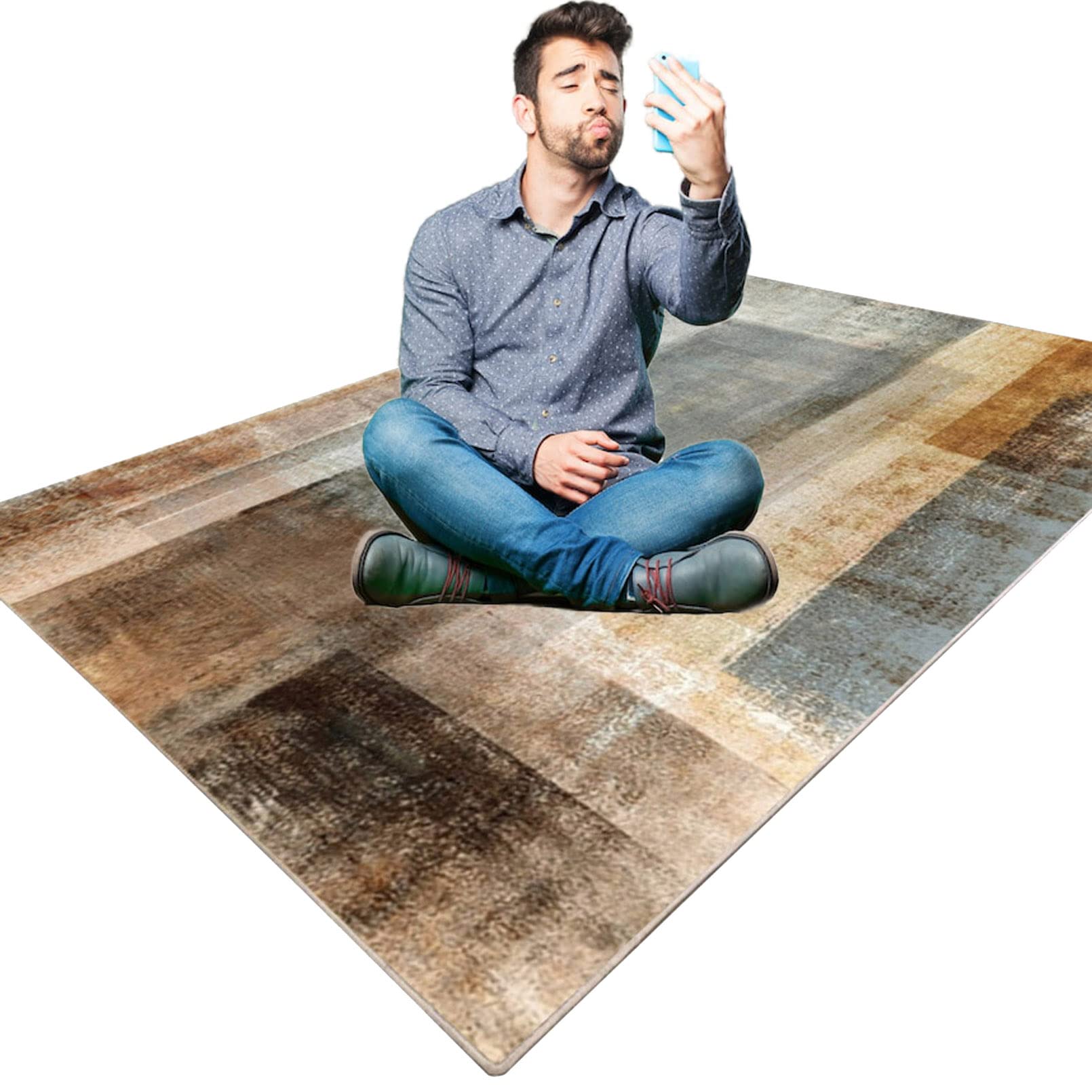 Tapis de salle de séjour moderne et polyvalent pour salon et chambre