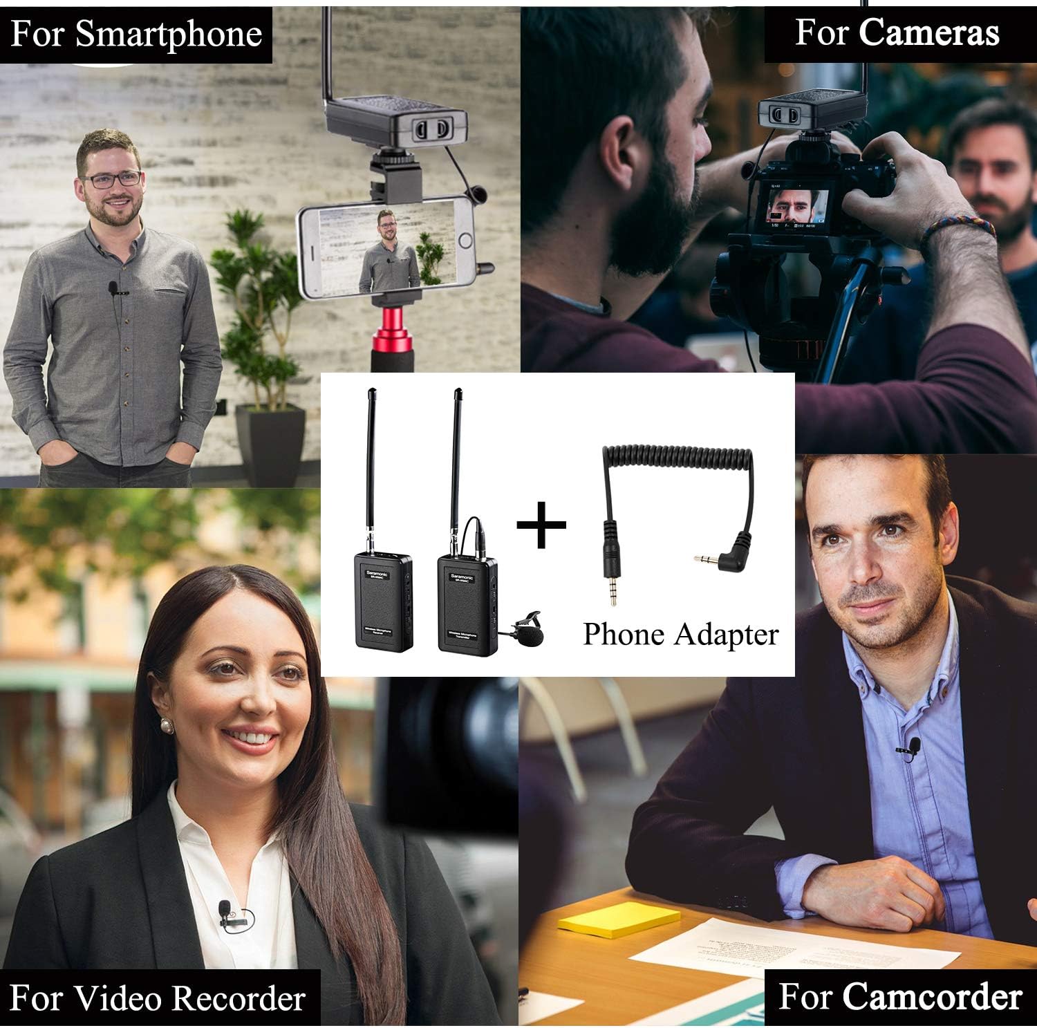 Best Deal Cheap 🛒 Wireless Lavalier Microphone fo iPhone 11 X 8 8 Plus 7 7 Plus 6 6s, Saramonic Lapel Mic System for iOS Smartphone iPad DSLR Cameras Camcorder Canon 6D Nikon Sony DV Recoder YouTube Vlog