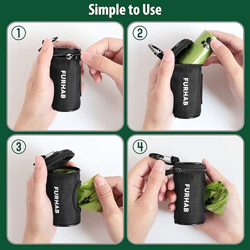 Miniatura 5 de Portabolsas para Excrementos de Perro para Correa Dispensador de Bolsas de Desechos para Perros de Tela Suave Portador de Bolsas para Cachorros