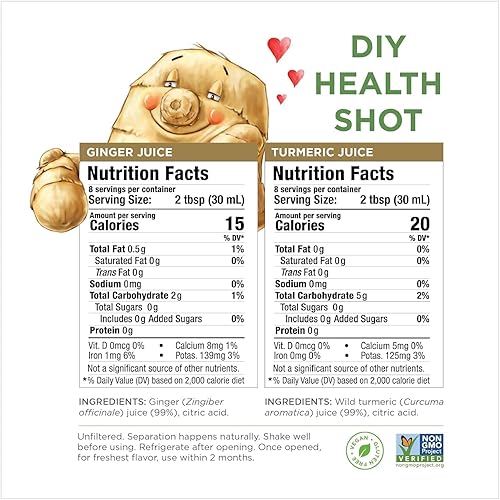Miniatura 2 de The Ginger People Juego de jugo de jengibre y cúrcuma  Digestión + antiinflamatorio  8 onzas líquidas (paquete de 2)