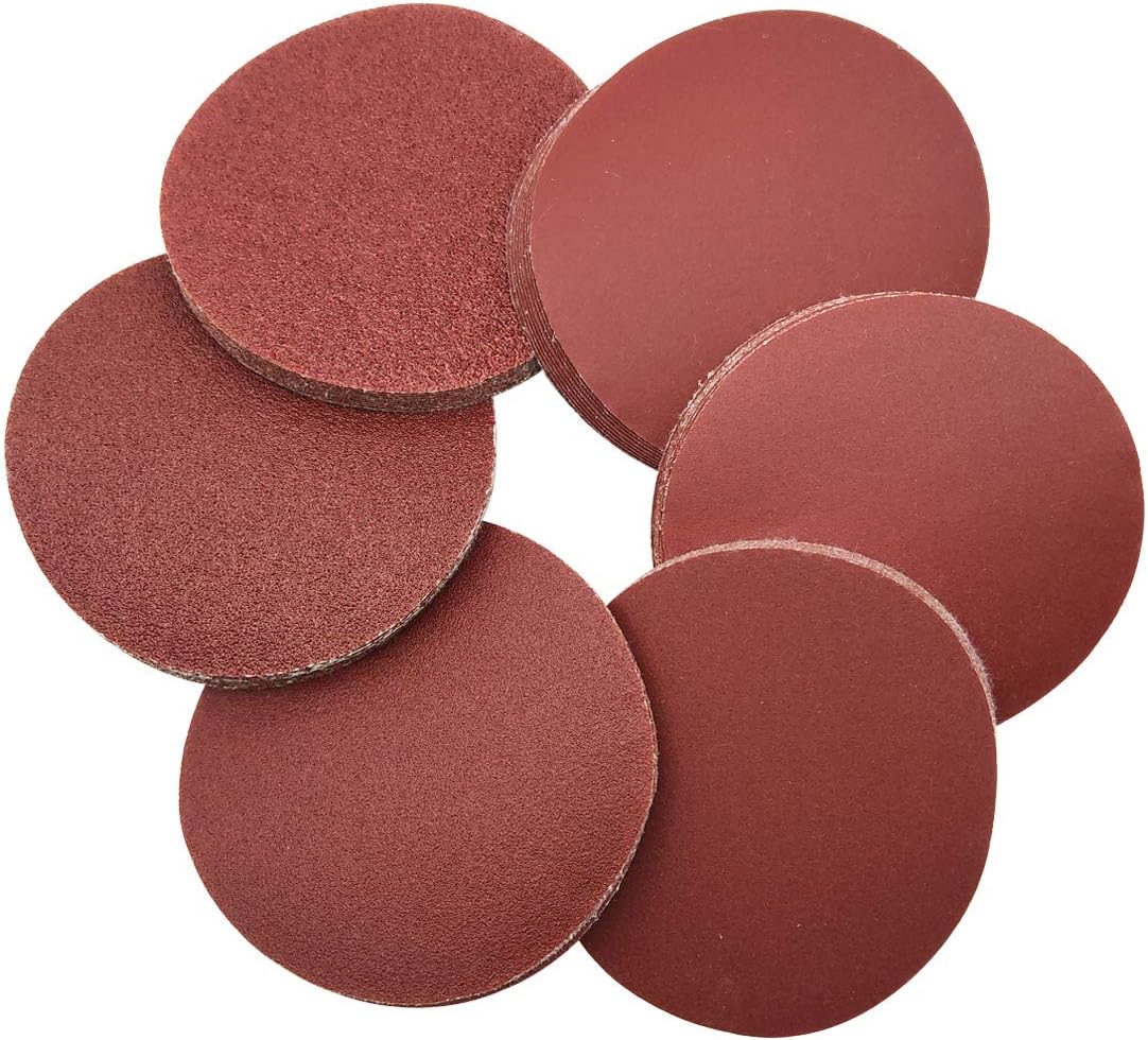 60Pcs Sanding Discs 4 inch Aluminum Oxide Hook and Loop Sanding Pads 60/80/120/240/320/600 Grit Flocking Sandpaper
