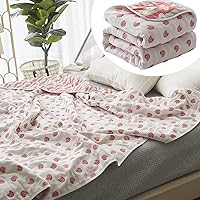 Vista 1 de Edredón suave de algodón puro con fresas pastorales, lavable a máquina, manta reversible, resistente a las arrugas y al encogimiento y duradera