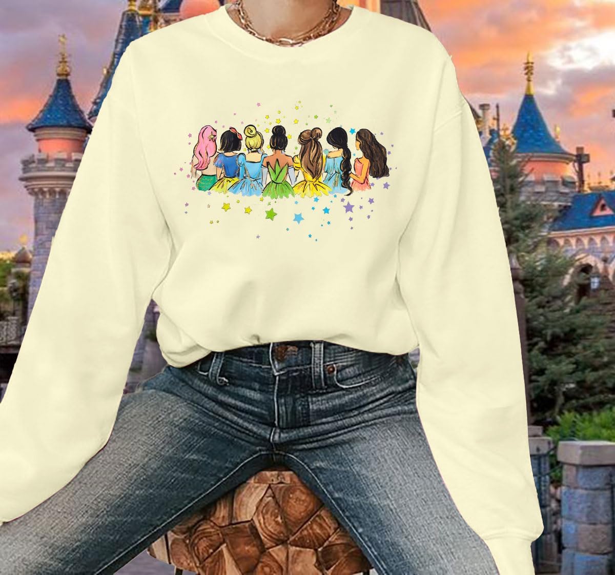 UNIQUEONE Magical Princess Sweatshirt for Women: Cute Magic Kingdom Princess Sweater Family Vacation Trip Pullover Tops - Image 6