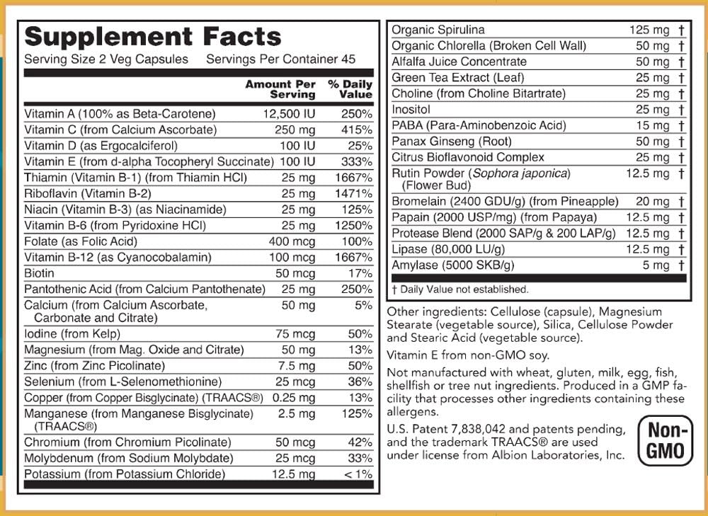 Baar Multi-Vitamin with Super Greens, Minerals & Herbal Extracts, 90 Veg Capsules