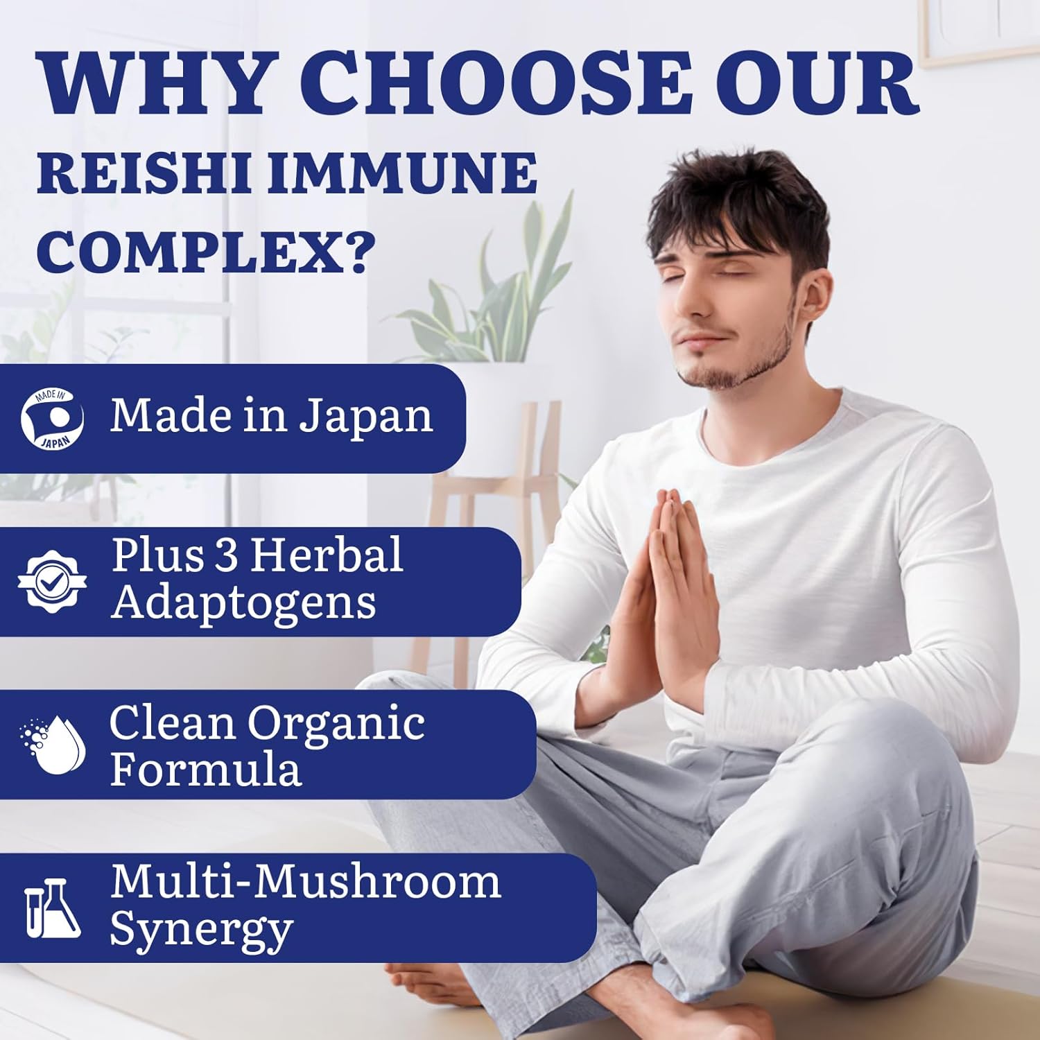 Japanese Reishi Mushroom Complex Supplement 1500mg - Reishi,Chaga,Cordyceps,Lion's Mane,Maitake,Agaricus Mushrooms Extract & 3 Herb,Organic Mushroom Capsules for Immune,Brain (Pack of 2) - Image 4