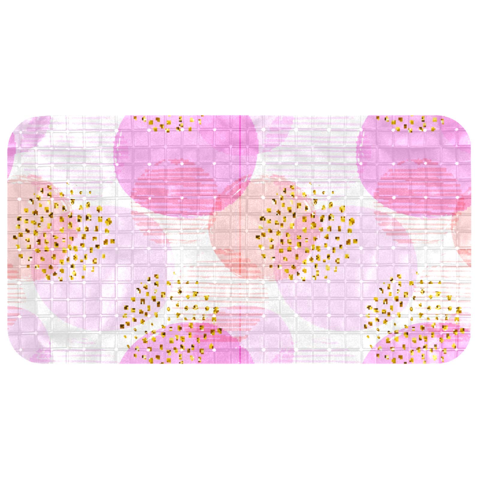 Tapis de bain antidérapant avec ventouses perforé pour baignoire bébé fille