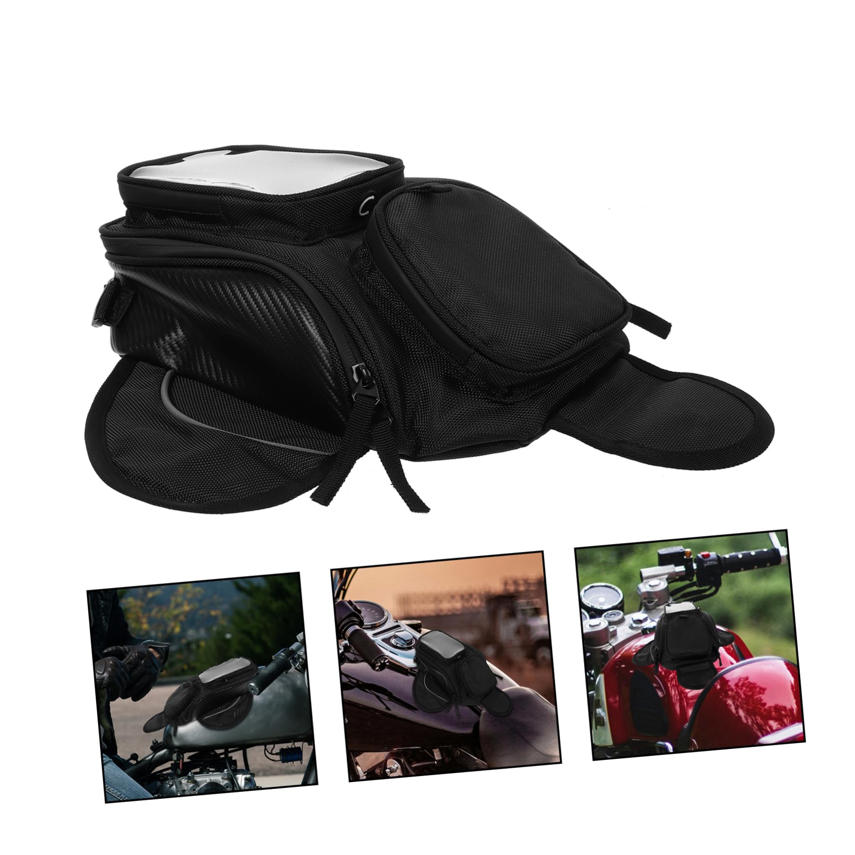 TOPBATHY Sacoche Sécurisé Grosse Magnétique Capacité Réservoir de Moto Imperméable, en Tissu Rangement pour Conduite