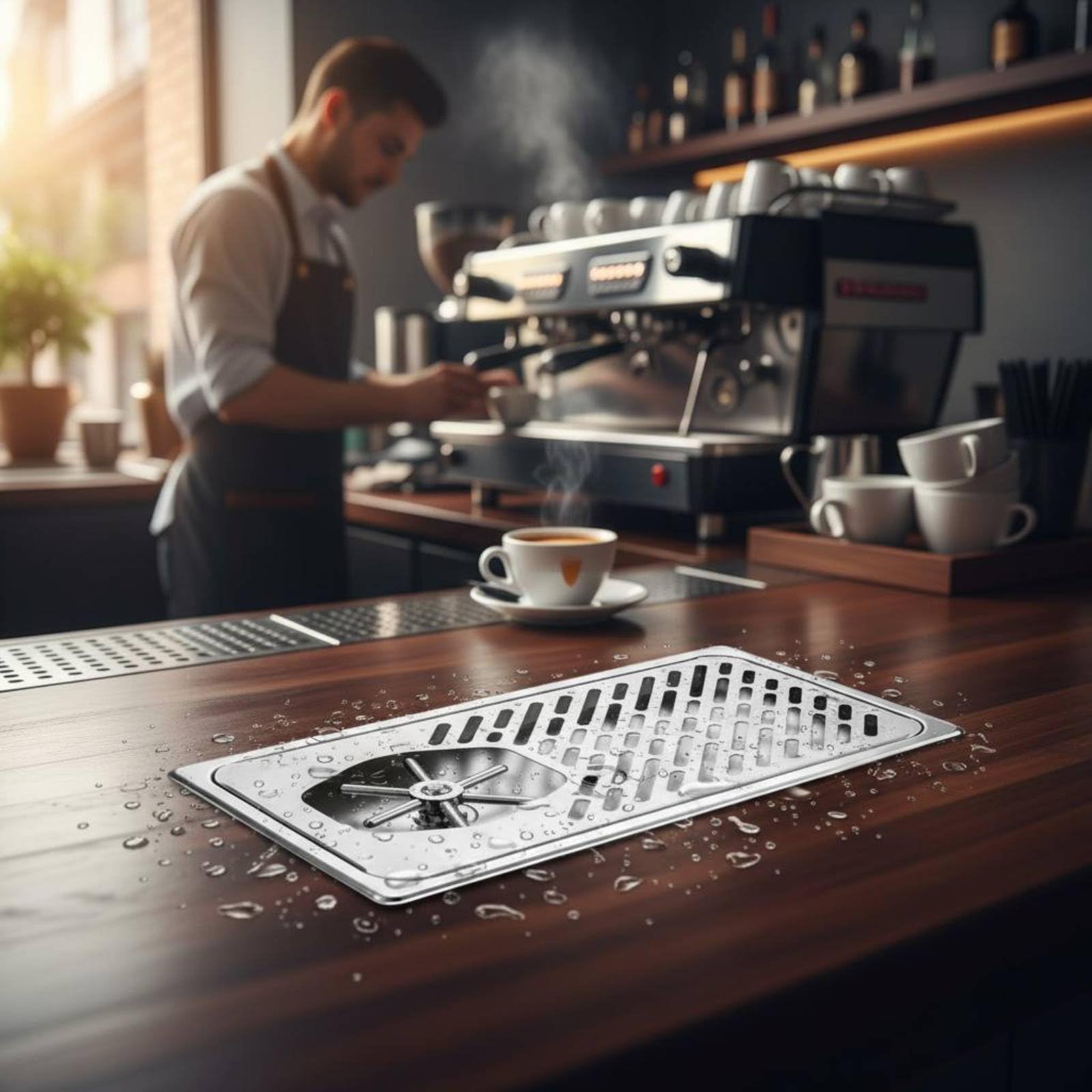 Bar Washer Lavabicchieri Lavatazze Risciacquabicchieri Risciacquatazze Incassato per Controbanco in Acciaio 304 con Getto Potente E Raccolta Acqua, M, Rondella Coppa Fc-117