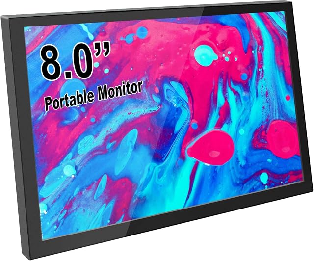 ELECROW Touch Screen Monitor, 8 Inch HDMI Small Portable Monitor with Built-in Speakers for PC, Raspberry Pi, Works as Raspberry Pi Screen, Gaming Monitor, CCTV Monitor, and PC Monitor