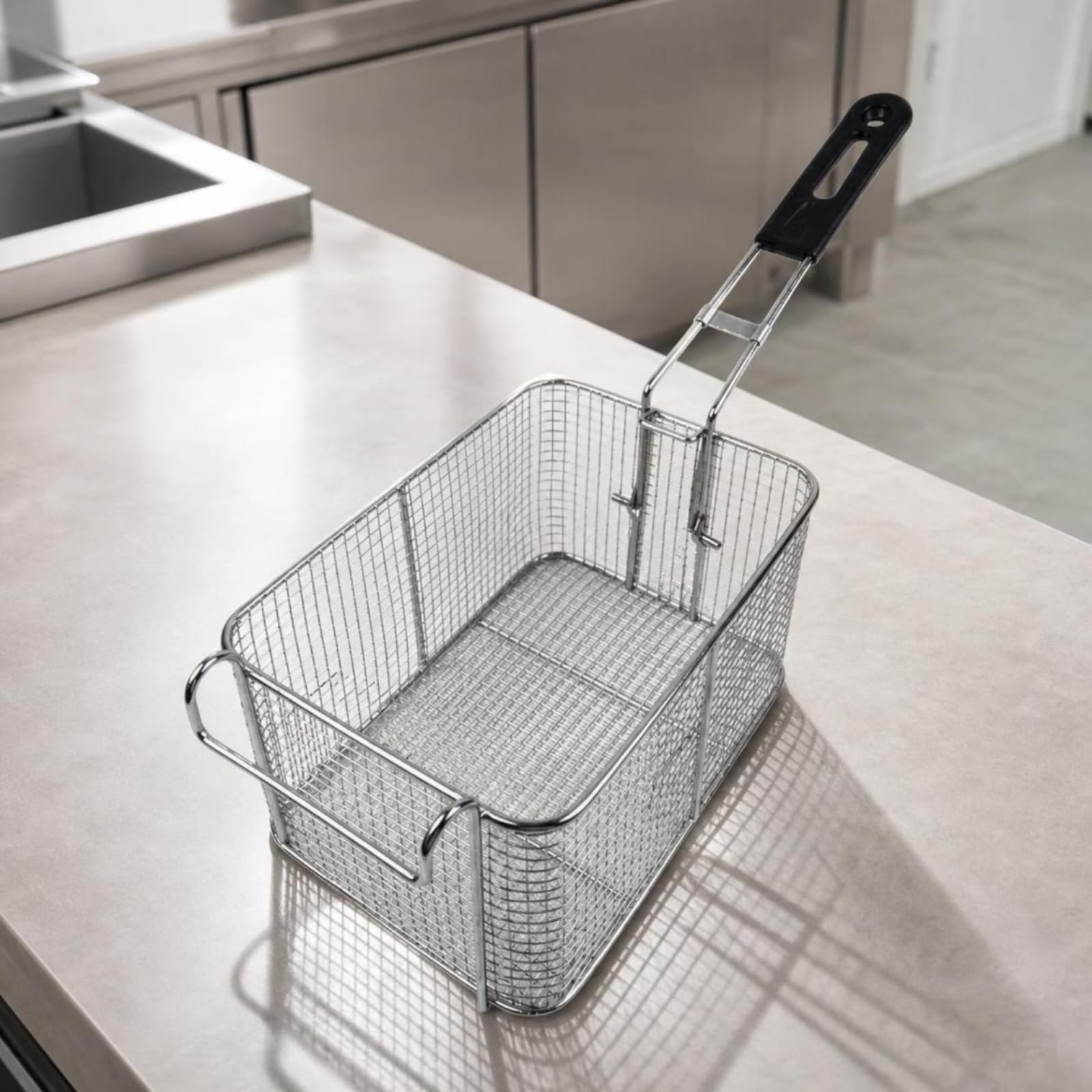 Cesta Freidora con Mango Antióxido, 27 25 13 Cm, 11 Litros Acero Inoxidable