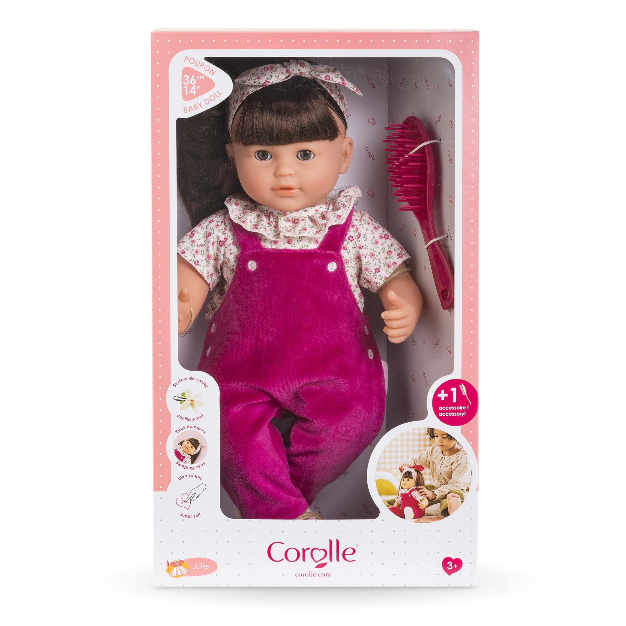 Corolle - Mon Grand Poupon, Julie - Rose Grenadine, 36 cm, dès 2 Ans, 9000130550