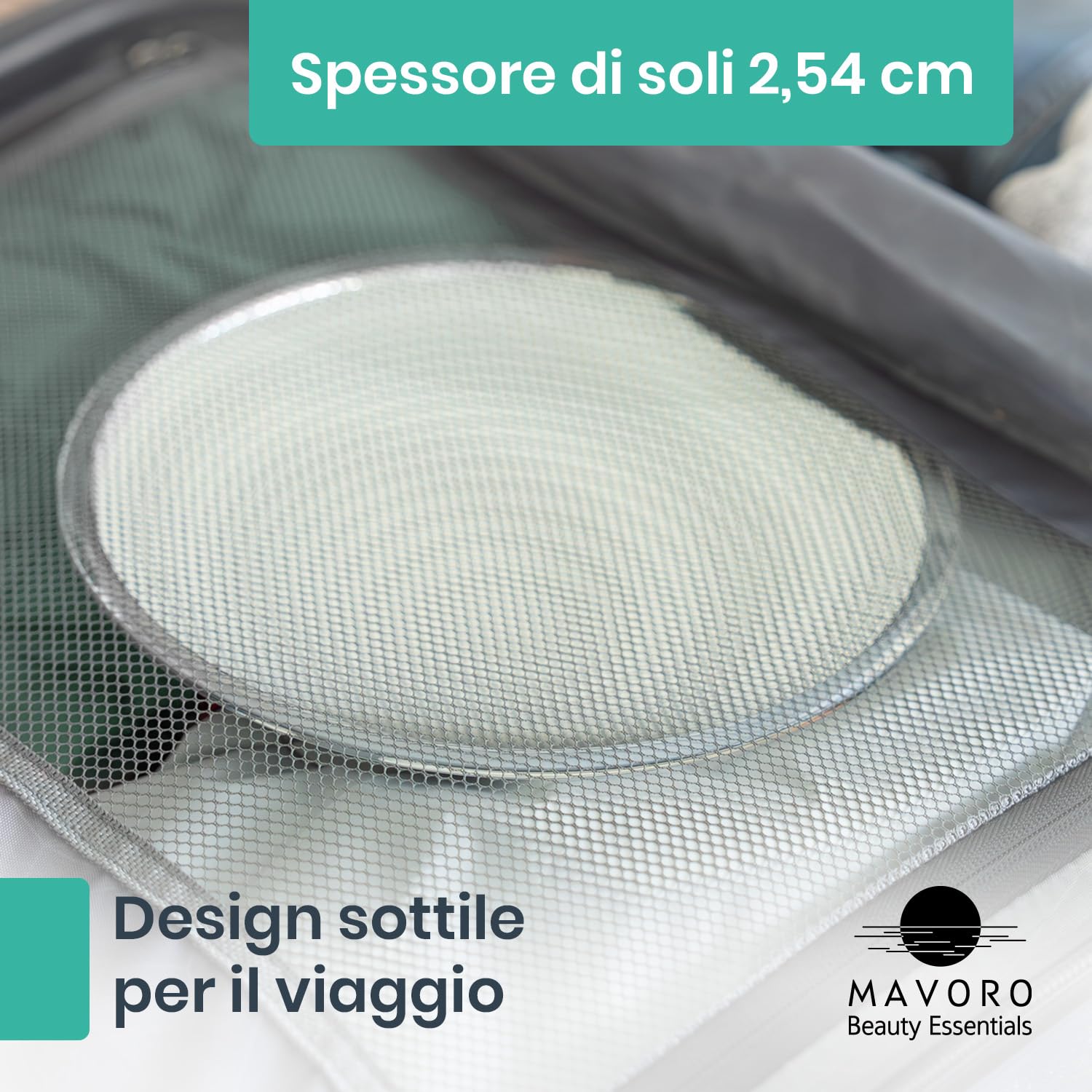 Mavoro Specchio ingranditore 23 cm con 3 ventose forti | Ingrandimento 10X | Specchio trucco & cosmetico da viaggio portatile (10X)