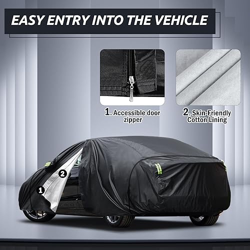 Miniatura 112 de Migaven - Funda de automóvil impermeable para todo tipo de clima, funda exterior completa para automóviles, protección contra la lluvia, sol