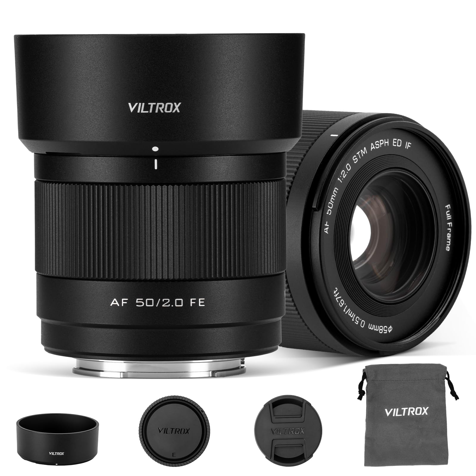 VILTROX 50mm F2.0 Full Frame Autofocus Objectifs pour appareil Photo Sony E Mount Camera Lenses FE Compatible Avec Sony a7 a7C a7III a7RIII a7RIV a7RV a9 a6100 a6400 a6700(Black)