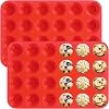 Sakolla 2Pack Mini Muffin Silicone Molds 24 Cups Silicone Egg Bite Molds, Nonstick Silicone Molds for Baking Custard, Chocolate, Cupcakes, Puddings