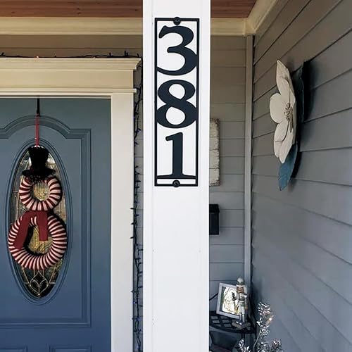 Miniatura 10 de Números de casa para exteriores, números de dirección de metal personalizados para casa, letrero de dirección personalizado vertical horizontal con