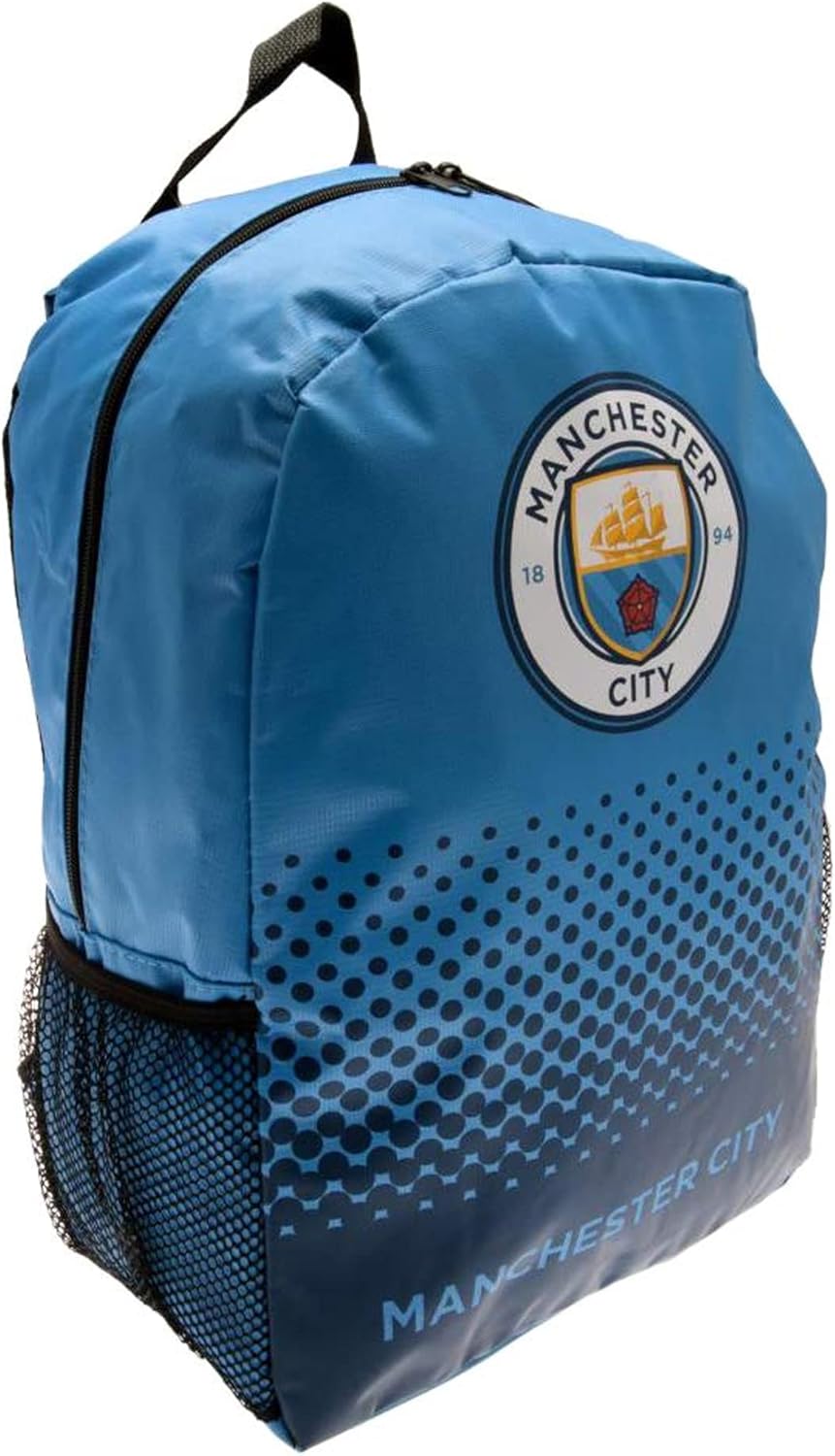 Man City Unisex Fade Design Backpack (One Size) (Black/White)