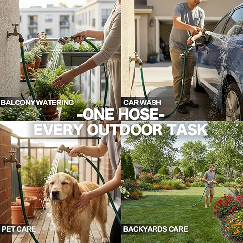 Miniatura 4 de Manguera de jardín de PVC flexible de 75 pies manguera de agua ligera de 12 pulgada con válvula de cierre y accesorios GHT de 34 pulgadas para