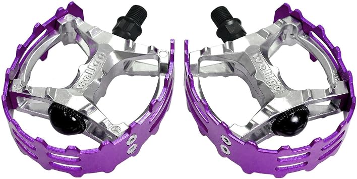 Wellgo Old School BMX MTB XC-II Bear Trap 1/2 Bicycle Pedals, Purple, WE2975