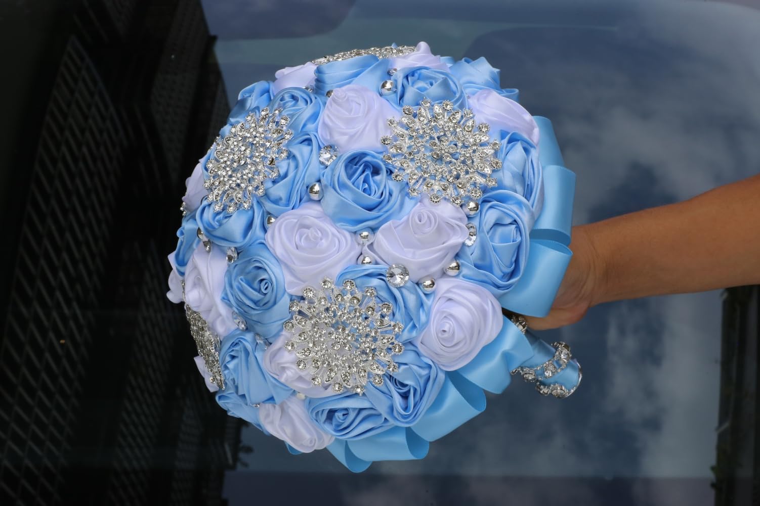 Amazon.com: Gkvszy Light Blue and White Bridal Wedding