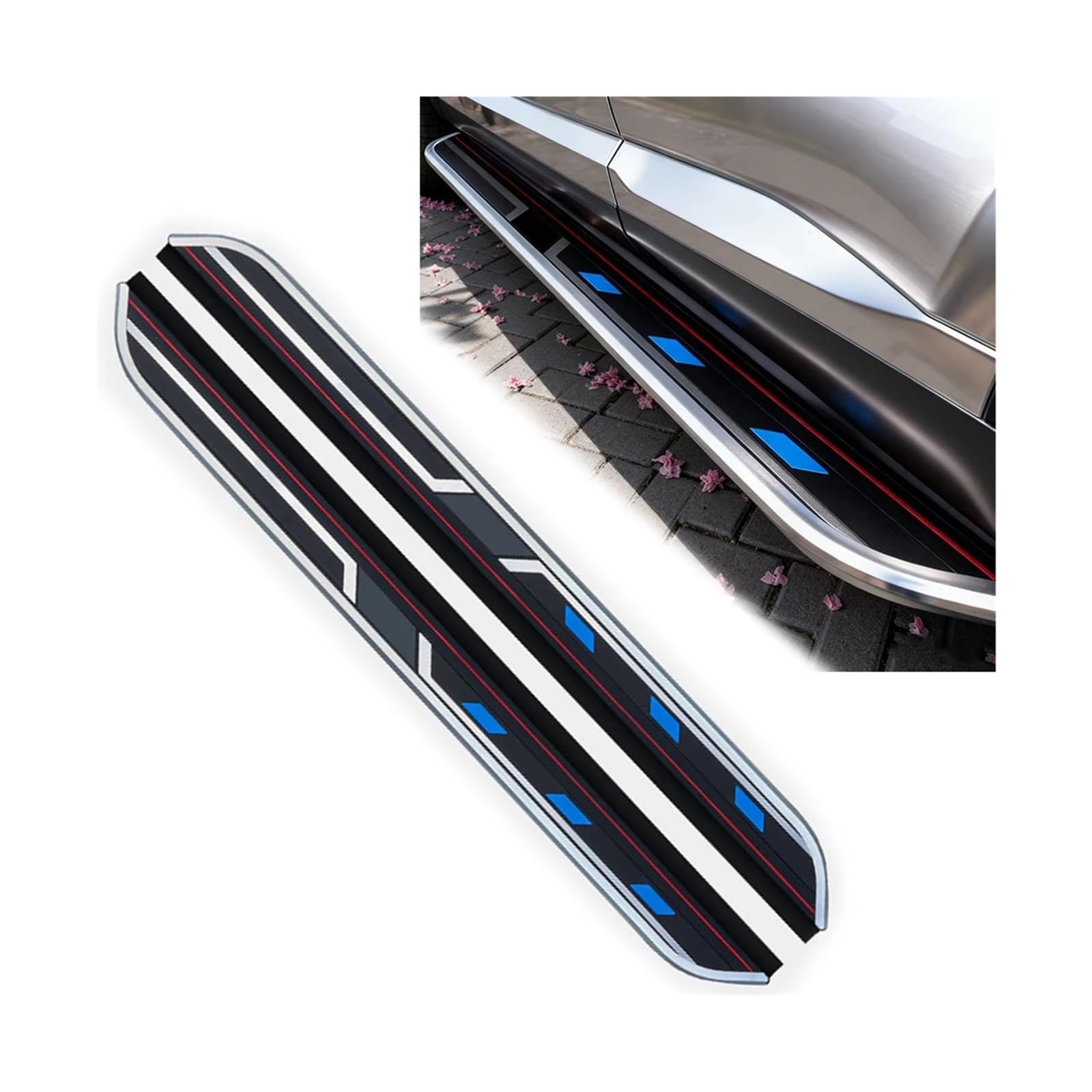 2pcs Running Board Compatible For Range Rover Evoque 2011-2018 Side Step Nerf Bar Pedal Accessories (with Brackets)