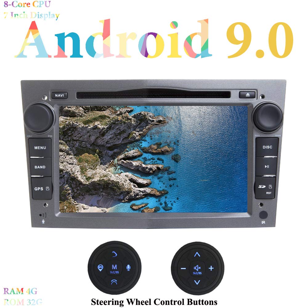 XISEDO Android 9.0 Car Stereo in Dash Car Radio 7 Inch Octa-Core RAM 4G ROM 32G Head Unit with DVD Player for OPEL Astra/Antara/Vivaro/Corsa/Vectra/Zafira(Gray) (with Steering Wheel Control Buttons)
