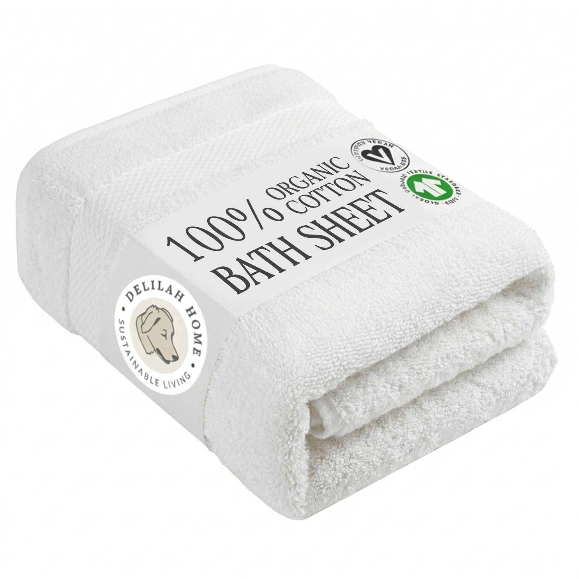Delilah Home Badetücher, 100% Bio-Badetücher, Dicke, ultraweiche und saugfähige türkische Baumwolle, kompromisslose Qualität und Haltbarkeit, umweltfreundlich und vegan, 91,4 x 183,9 cm, 1 Stück,