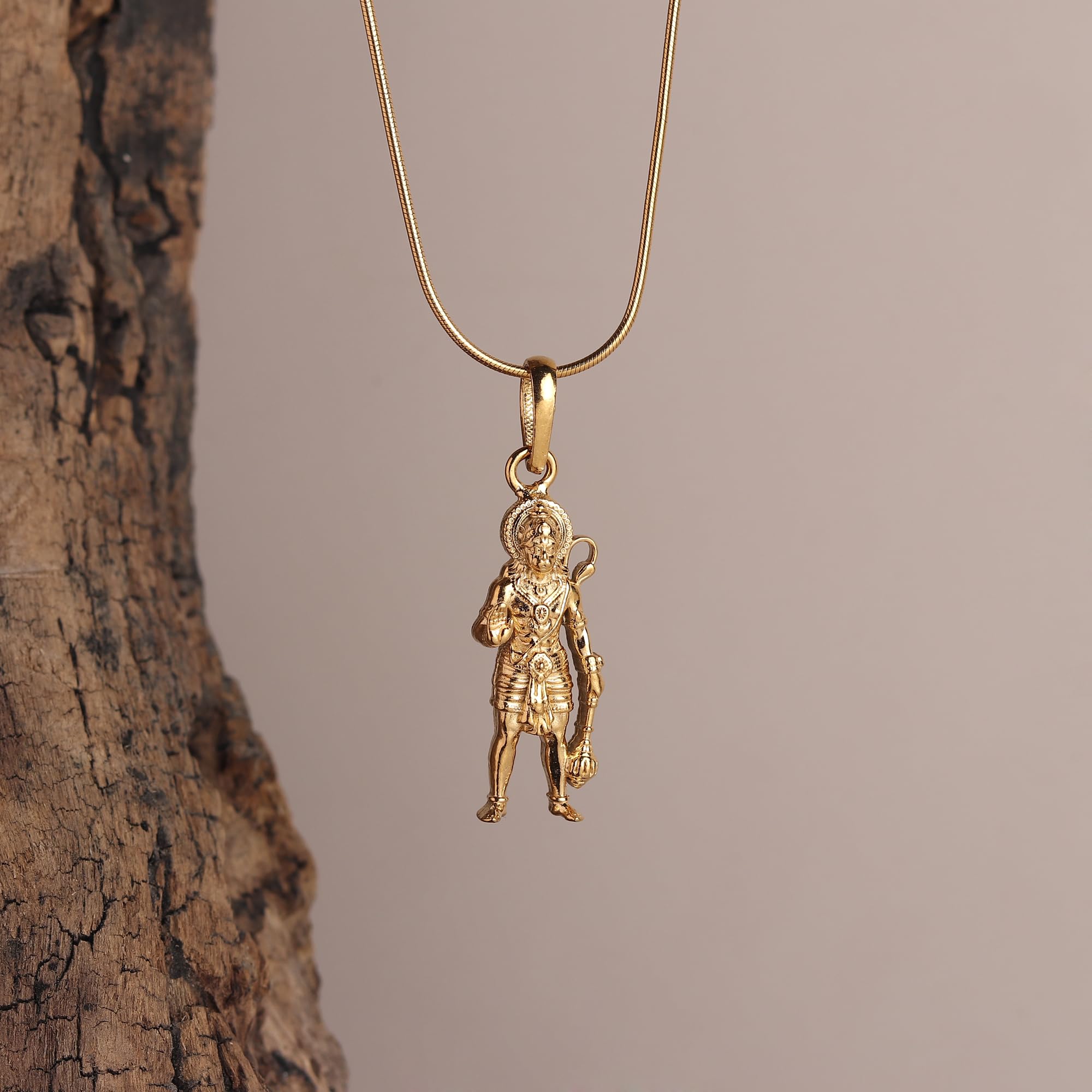 Akshat Sapphire 925 Sterling Silver Golden God Hanuman (Big Size) Pendant Lord Bajrang Bali Locket for Men and Women - PB7348_Gold 1