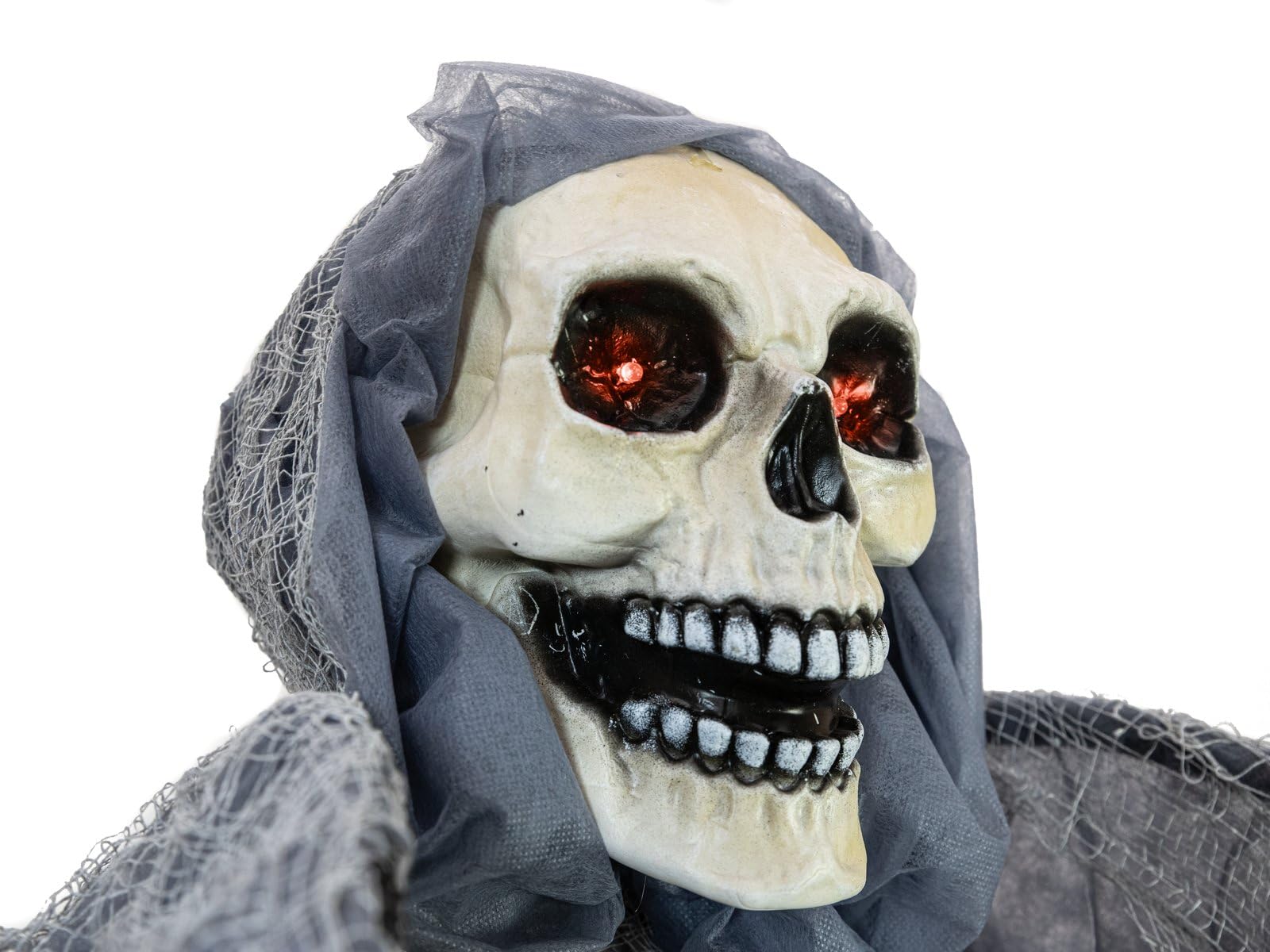 EUROPALMS 83316128 Halloween Animado Figura con Efecto de luz y Sonido (Funciona con Pilas y USB), Gris, 1,75 m de Alto