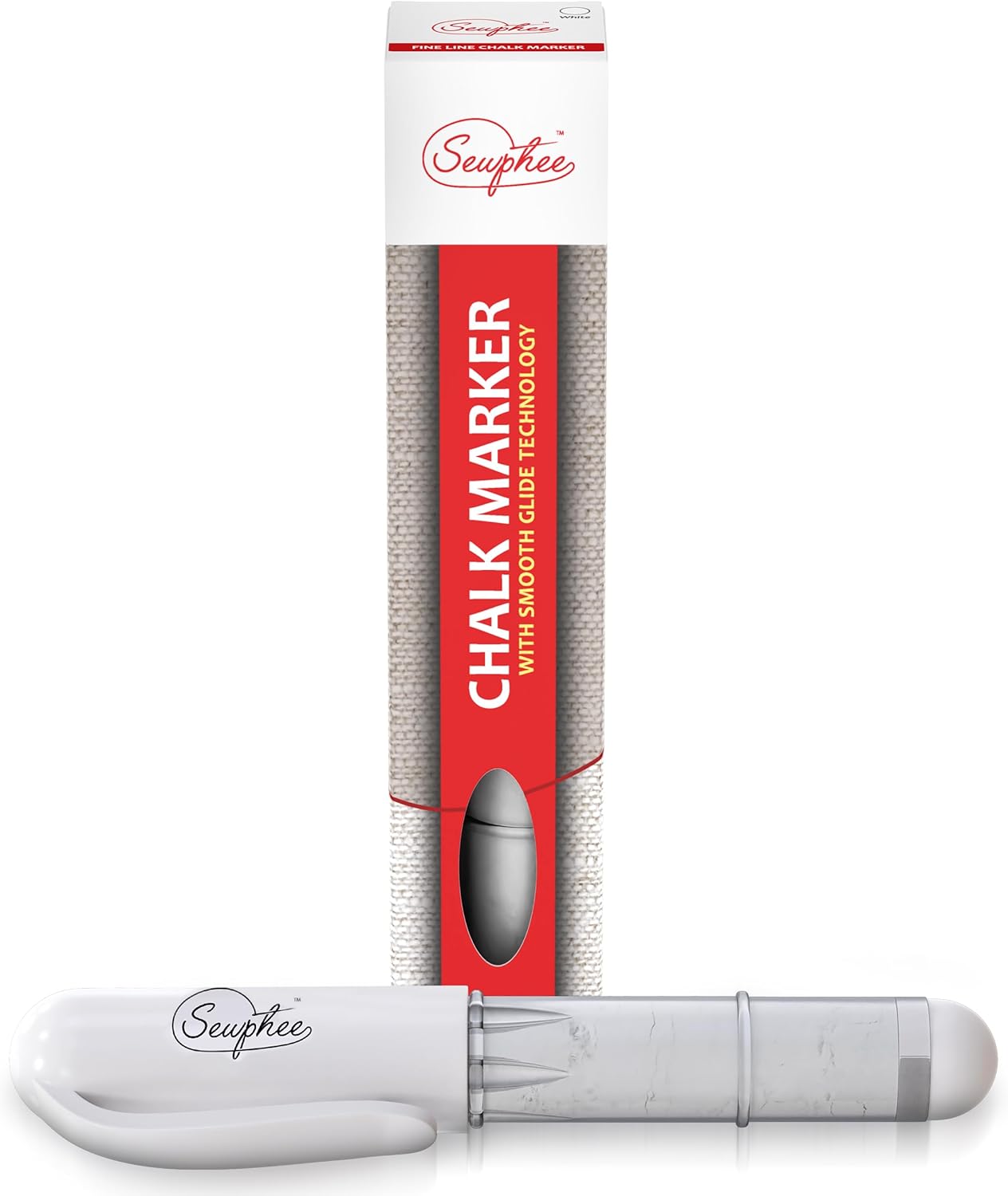 Washable Fabric Markers for Sewing White Sewing Chalk Marker for Detailed Markup Ergonomic