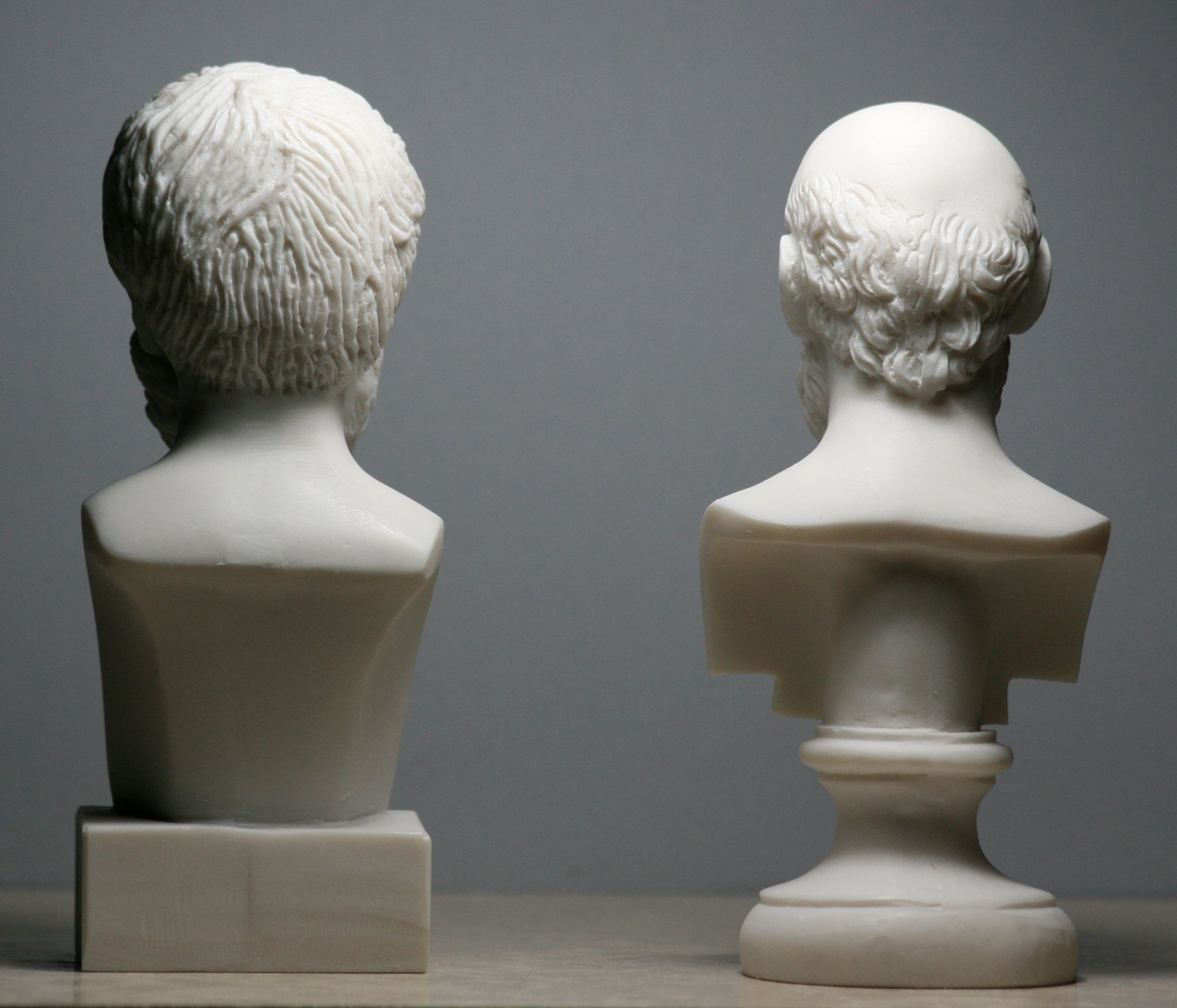 Sócrates y Aristóteles filósofo griego alabastro Busto cabeza Set Estatua Escultura