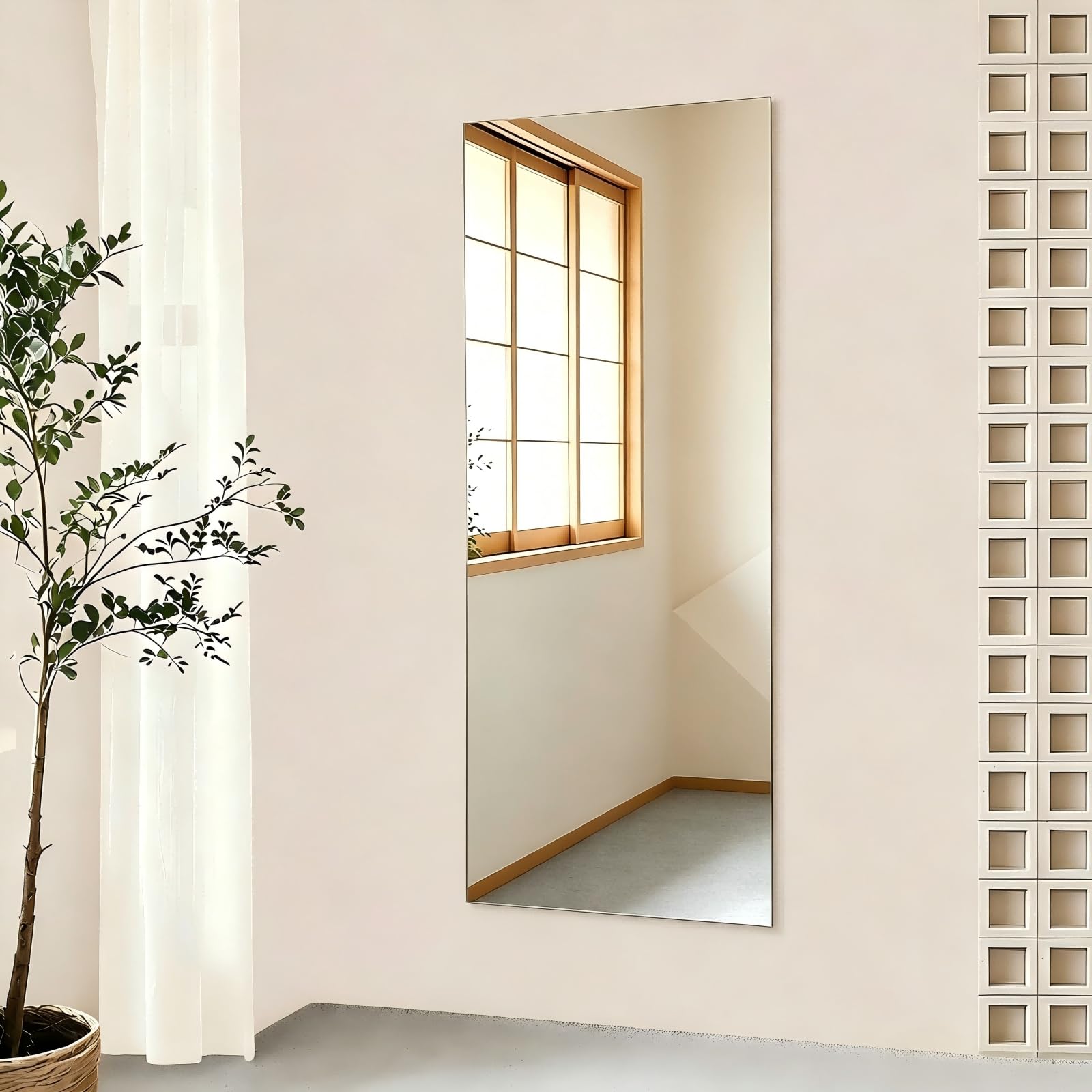 Amazon.co.jp: TidySpace 割れない鏡 全身鏡 貼る鏡 直角 姿見鏡 大型