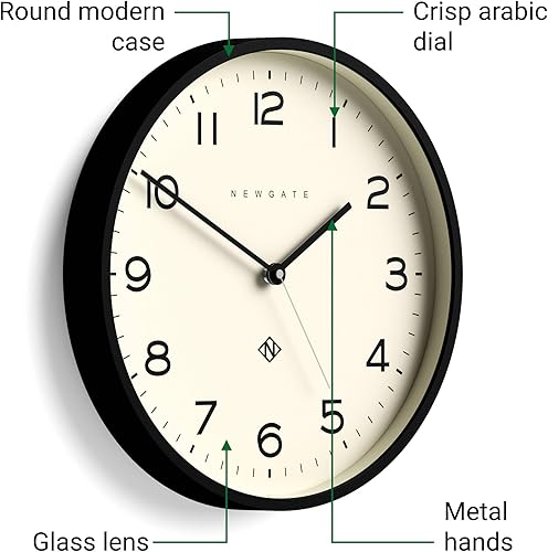 Miniatura 19 de NEWGATE® Reloj de pared con eco número tres Reloj redondo moderno 14.5 pulgadas Rojo Números fáciles de leer Ideal para cocina, sala