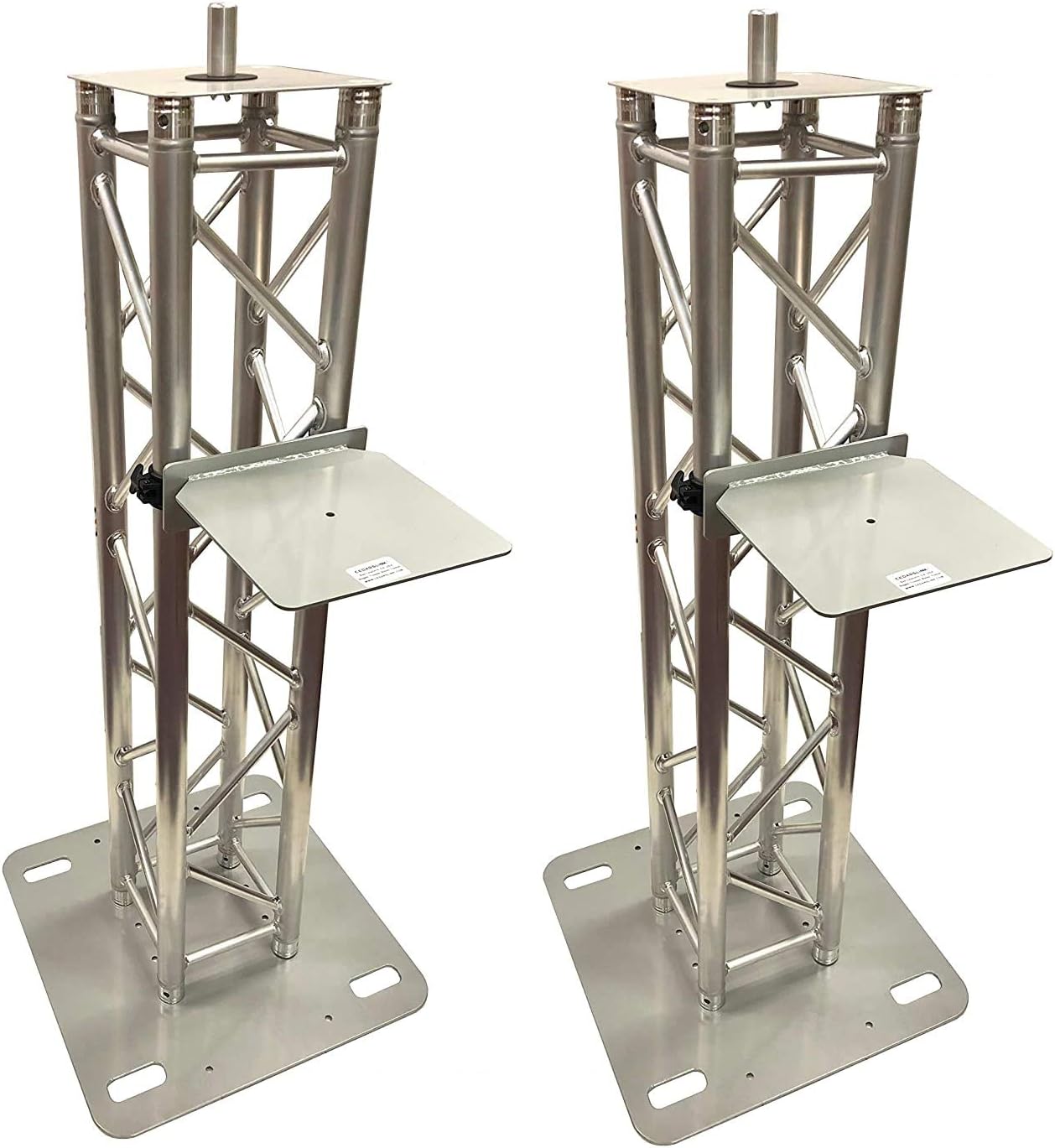(2) 4.92ft 1.5M DJ Lighting Aluminum Truss Totem + Adjustable Height Shelf Moving Head + Speaker Pole