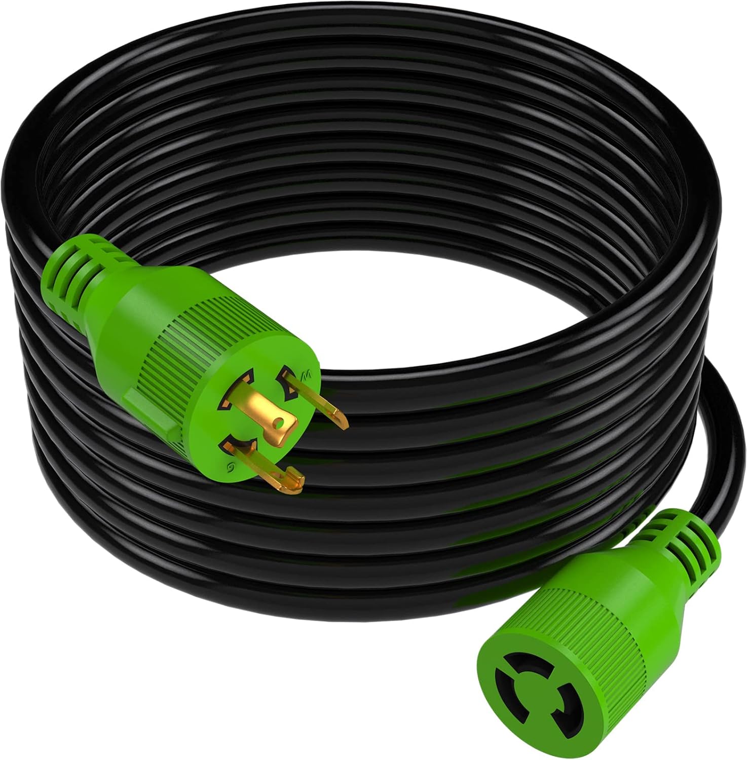RVMATE 3 Prong 30 Amp Generator Extension Cord 40 Feet, NEMA L5-30P/L5-30R 125V SJTW Jacket