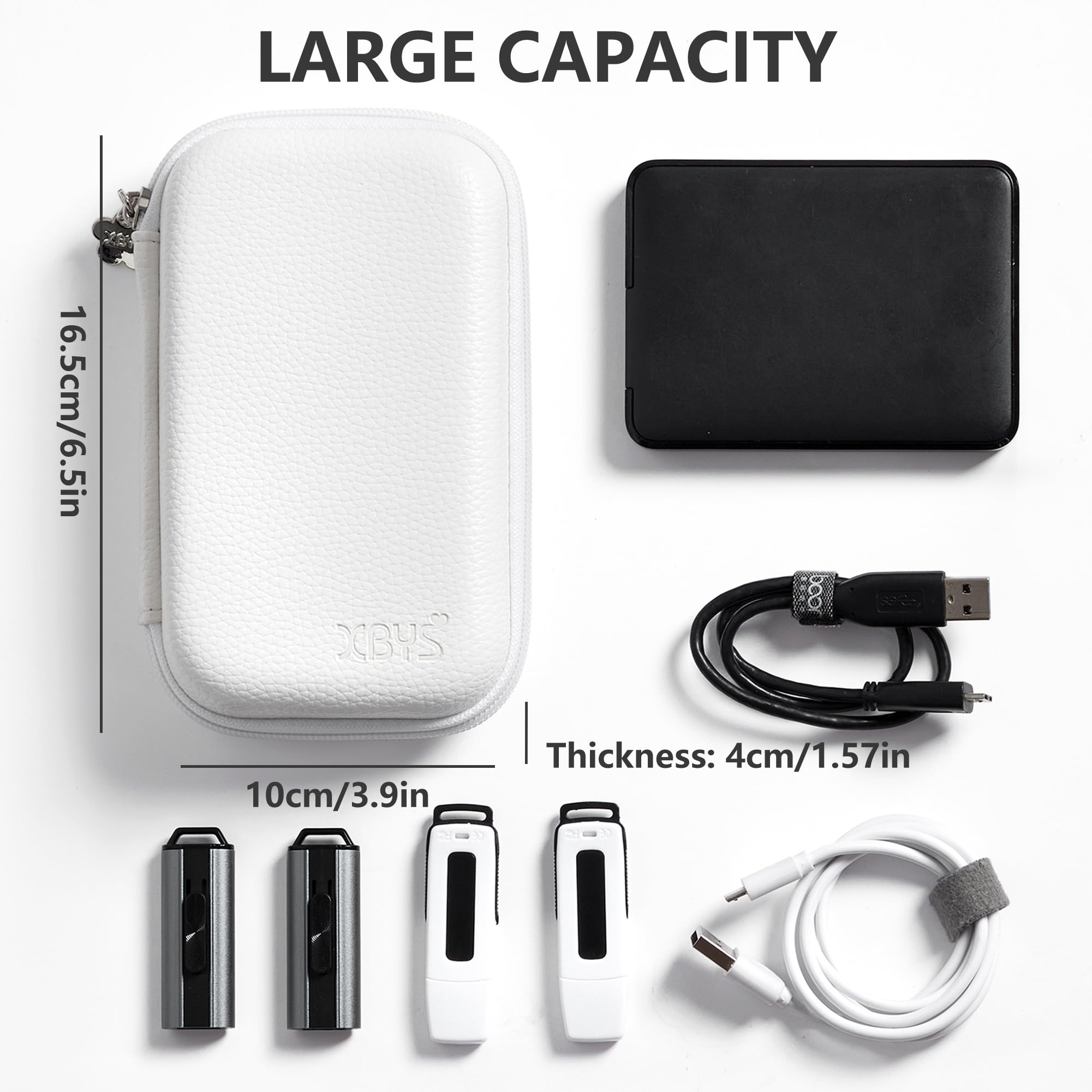 Custodia Rigida Antishock per Hard Disk Esterno 2,5" | Case Protettiva per Sandisk Extreme PRO/SSD 1TB/2TB, WD Elements, HDD Esterno Compatibile con SSD Esterno, Custodia Hard Disk (Bianco)