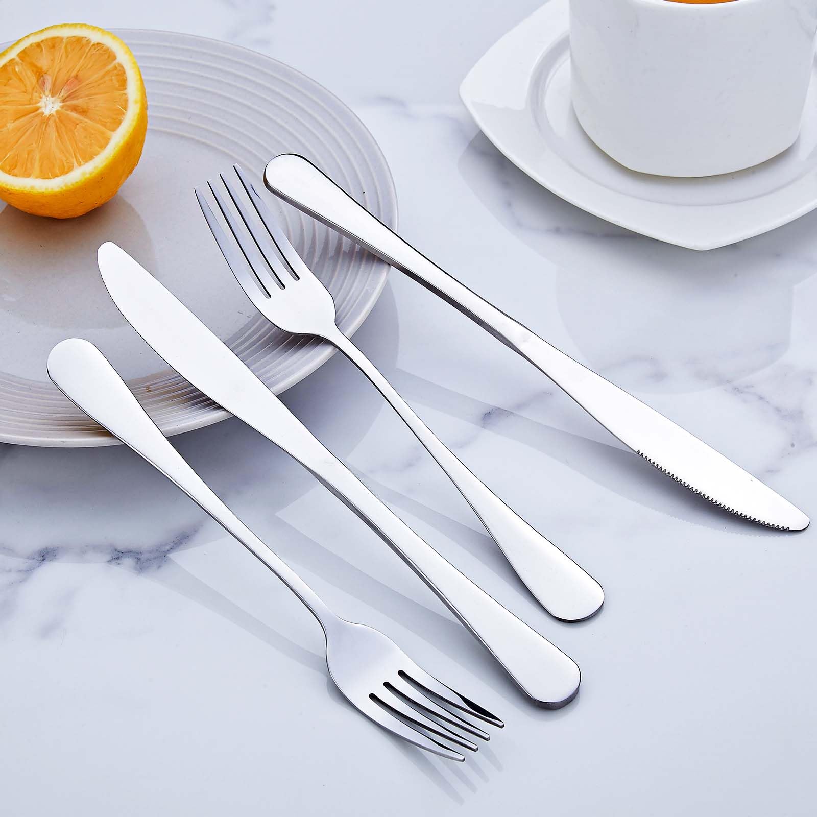 36 Stück Gabelset, PionStar Edelstahl Gabeln Set, (7,3"/18,5cm), Nur Besteck Gabeln, Spülmaschinenfest, Tafelgabeln/Dessertgabeln für Zuhause/Restaurant