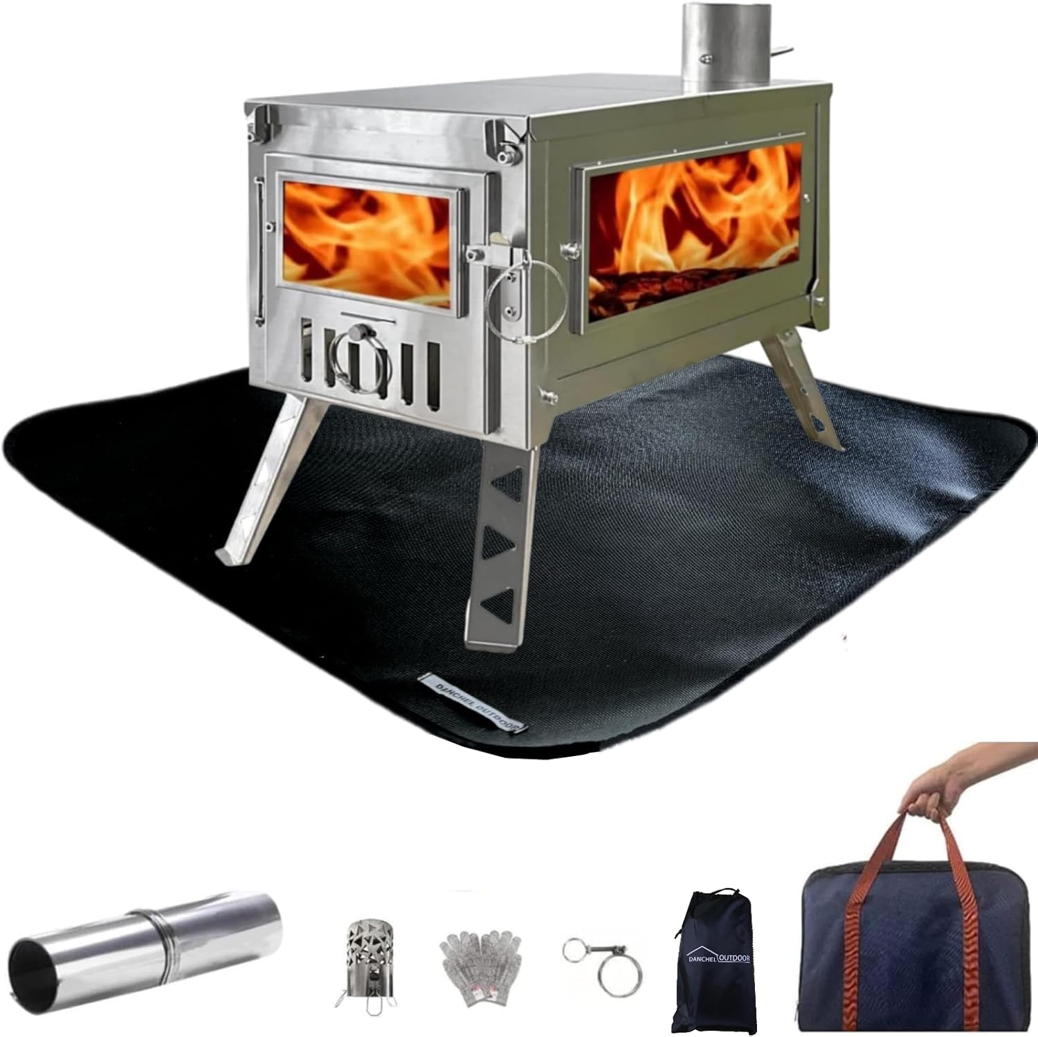Amazon.com: DANCHEL OUTDOOR Portable Wood Burning Stove with