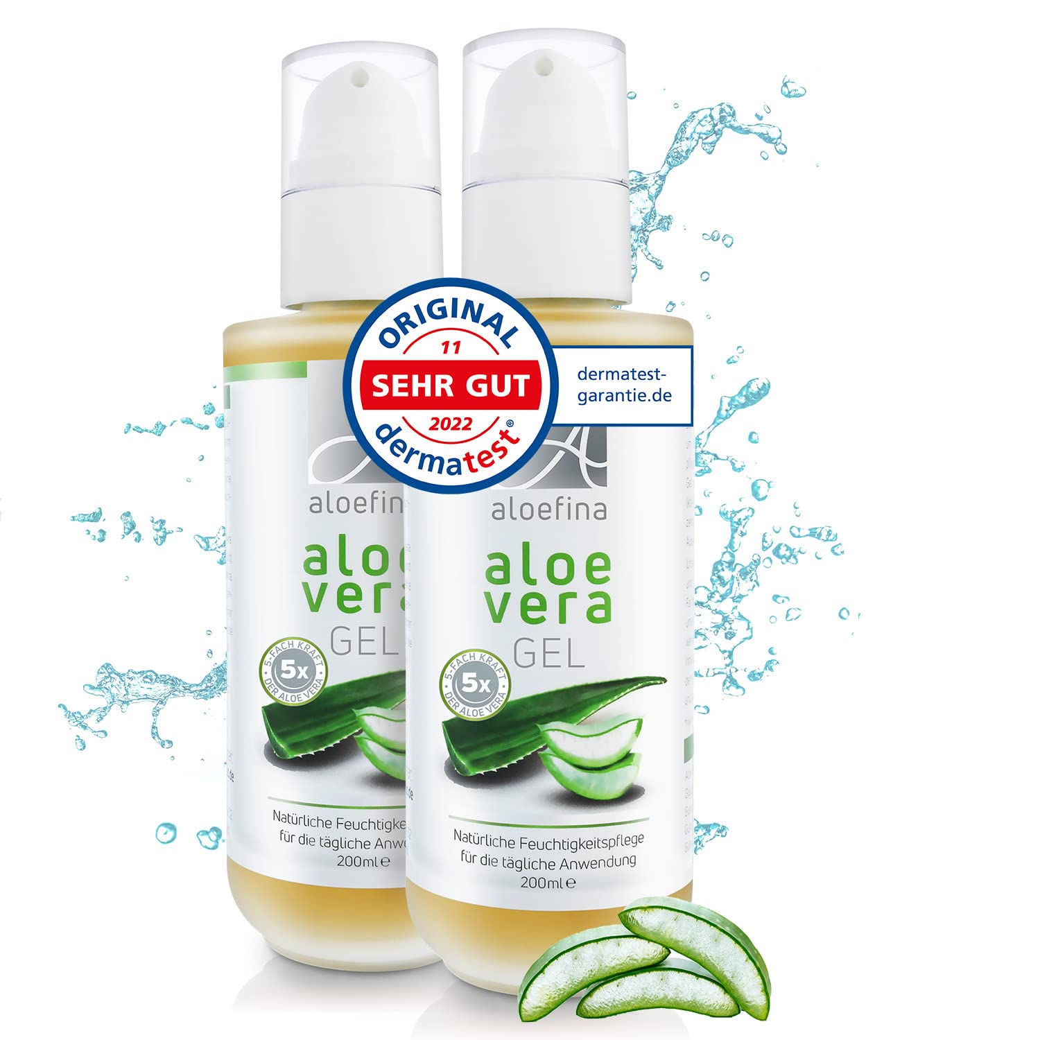 Aloe Vera Gel aus Bio Aloe Vera Saft  100% Naturprodukt. DERMATEST - SEHR  GUT. Frei von Farbstoffen und Duftstoffen  absolut rein, 2 x 200ml :  Amazon.de: Kosmetik