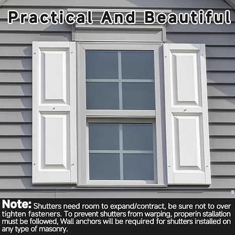 36Pcs 3 Inch Vinyl Shutter Fasteners Strongest Plastic Shutter Screws Window Shutters Hardware Exterior Spikes Loks for Fixing and Installing Decorative Exterior Vinyl Shutters (White)