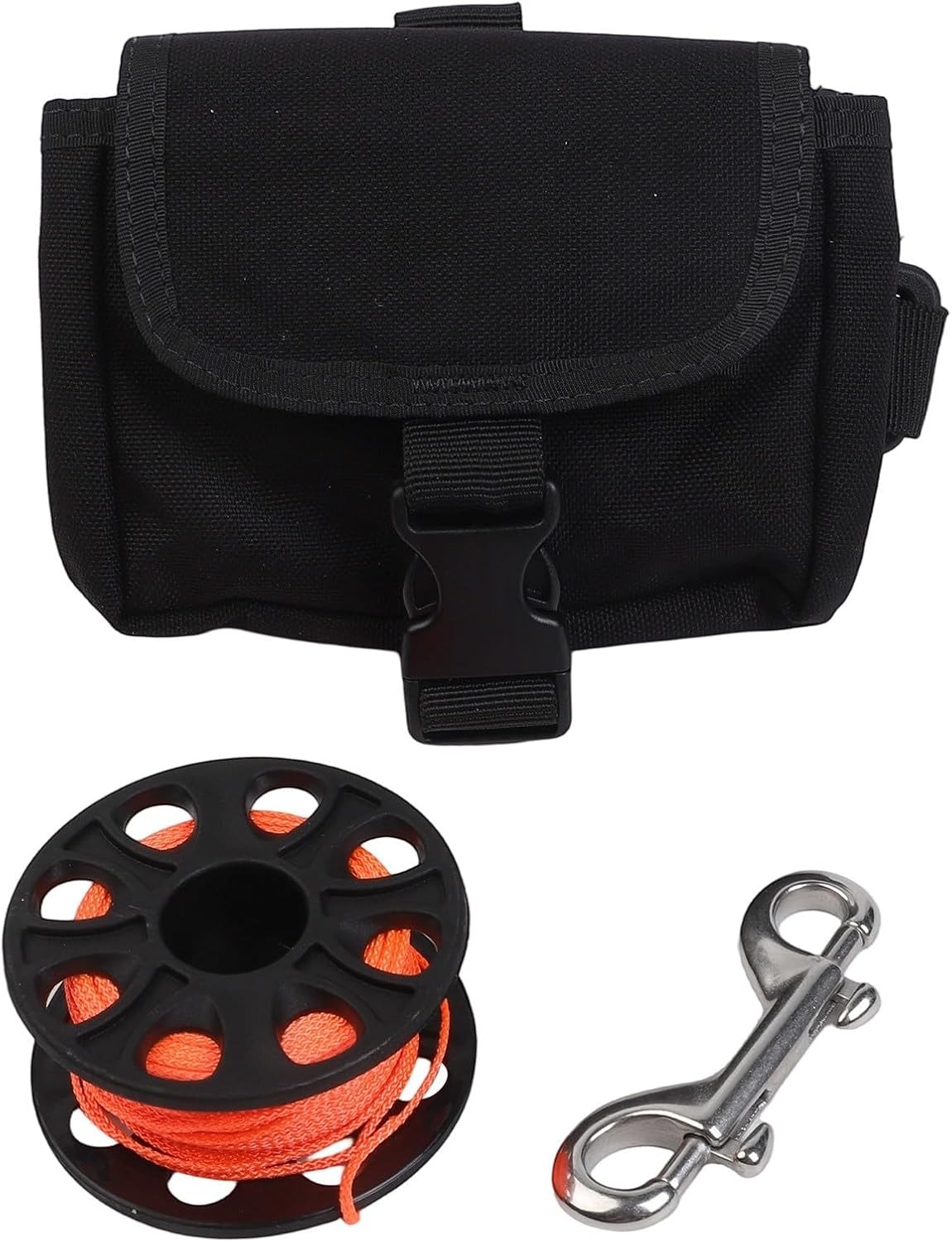 Scuba Diving SMB Marker Buoy, 120 x 15 cm Red for Surface Signal Flag for 30m Finger Spool Reel and 316 Stainless Steel Snap, for Diver Below Safety