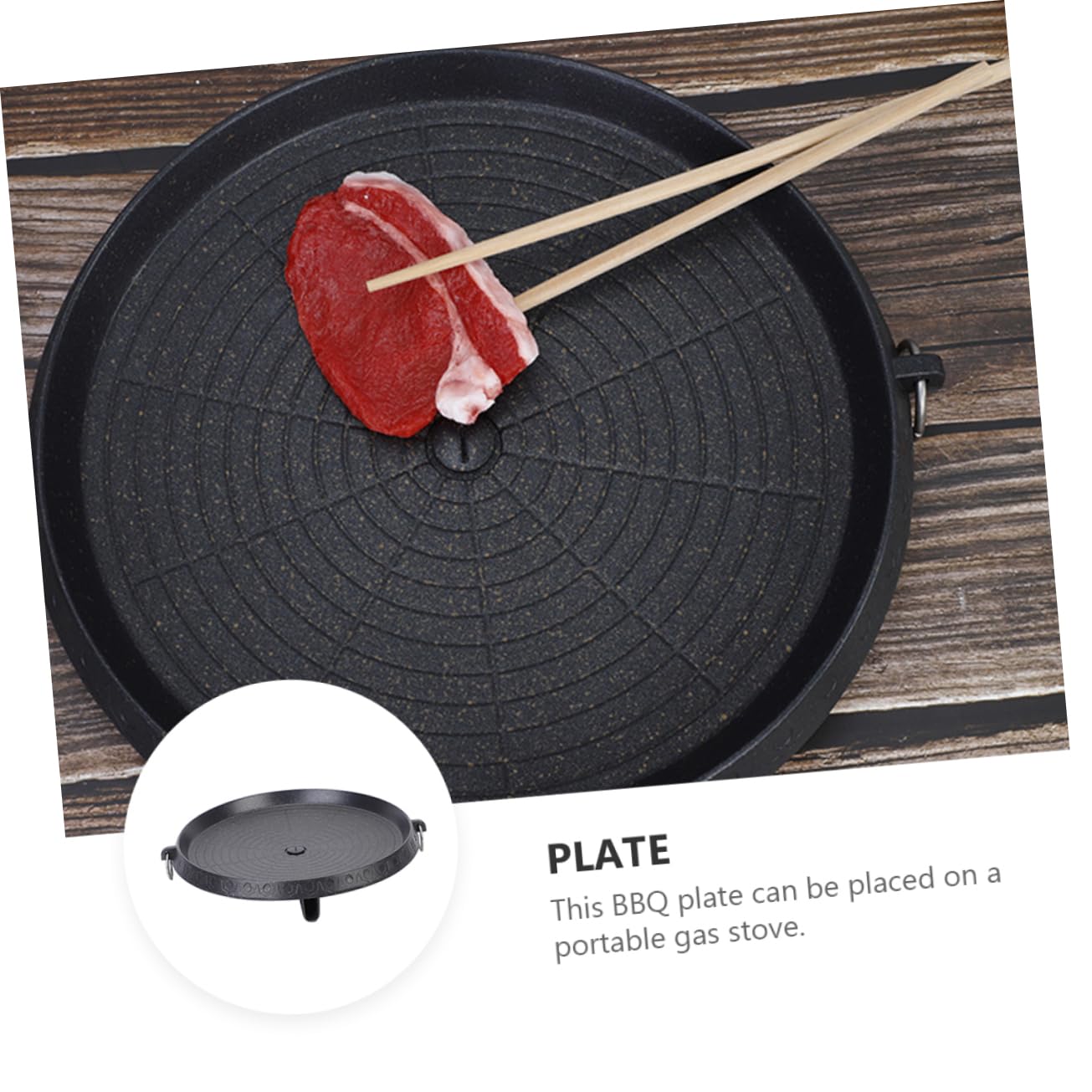 Piastra Barbecue Antiaderente Leggera in Ghisa Resistente Al Calore Per Bistecche e Pancetta Adatta Fornelli Gas Portatili Per Uso Interno Ed Esterno Per Picnic e Feste