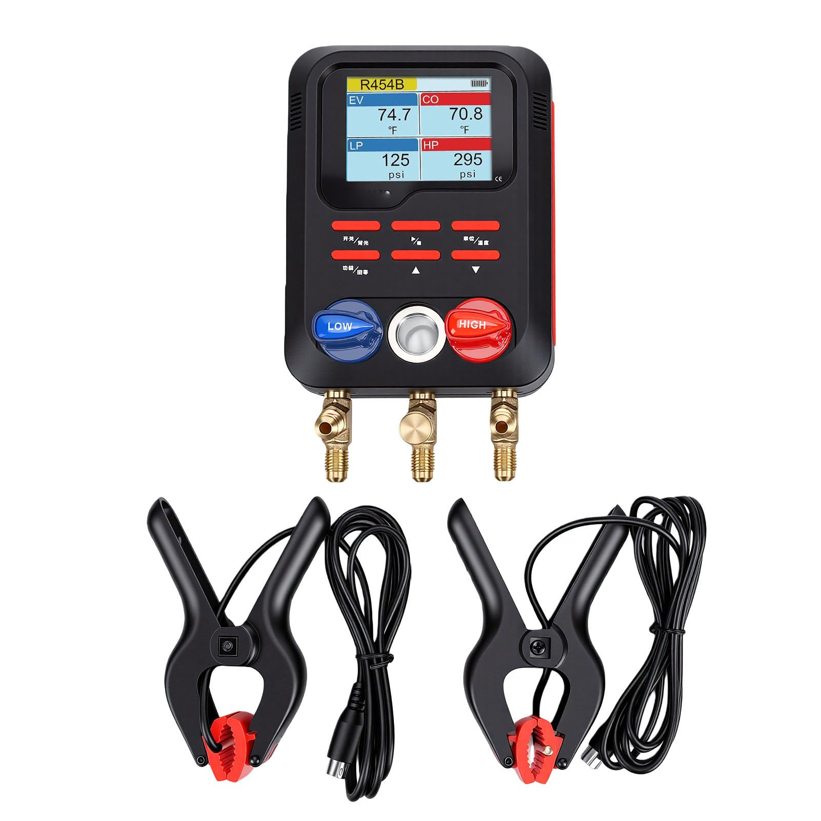Fafeicy Manómetro Digital HVAC con Indicador LED