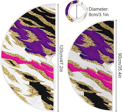 Miniatura 3 de Animal Print Leopard Texture Trees Skirts, Tree Skirt Soft, 35.4 in Tree Skirt Decorations, Fall Xmas Tree Decor