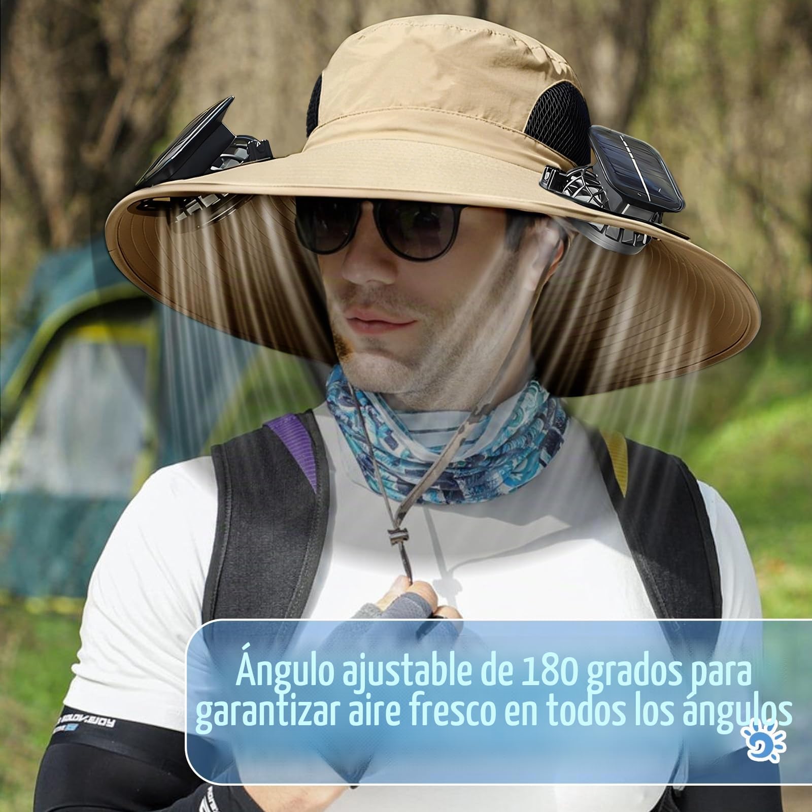 TOGETDREAM Gorra Con Ventilador Sombrero Con Ventilador Solar Gorro Para El Sol Hombre
