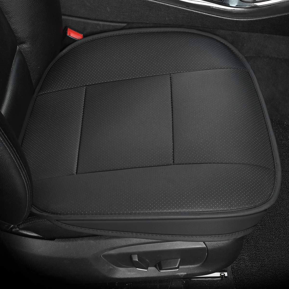 Coprisedile Universale Auto Anteriori Super Soft Confortevole Traspirante PU Protezione per Sedile Auto (1 Pezzo Nero)