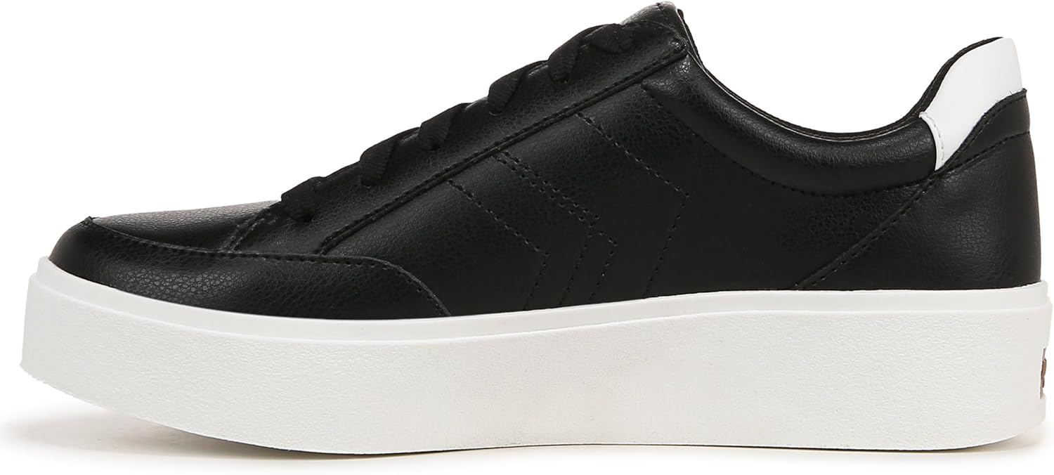 Dr. Scholl's Womens Madison Lace Sneaker Black/White Smooth 6 M - Image 9